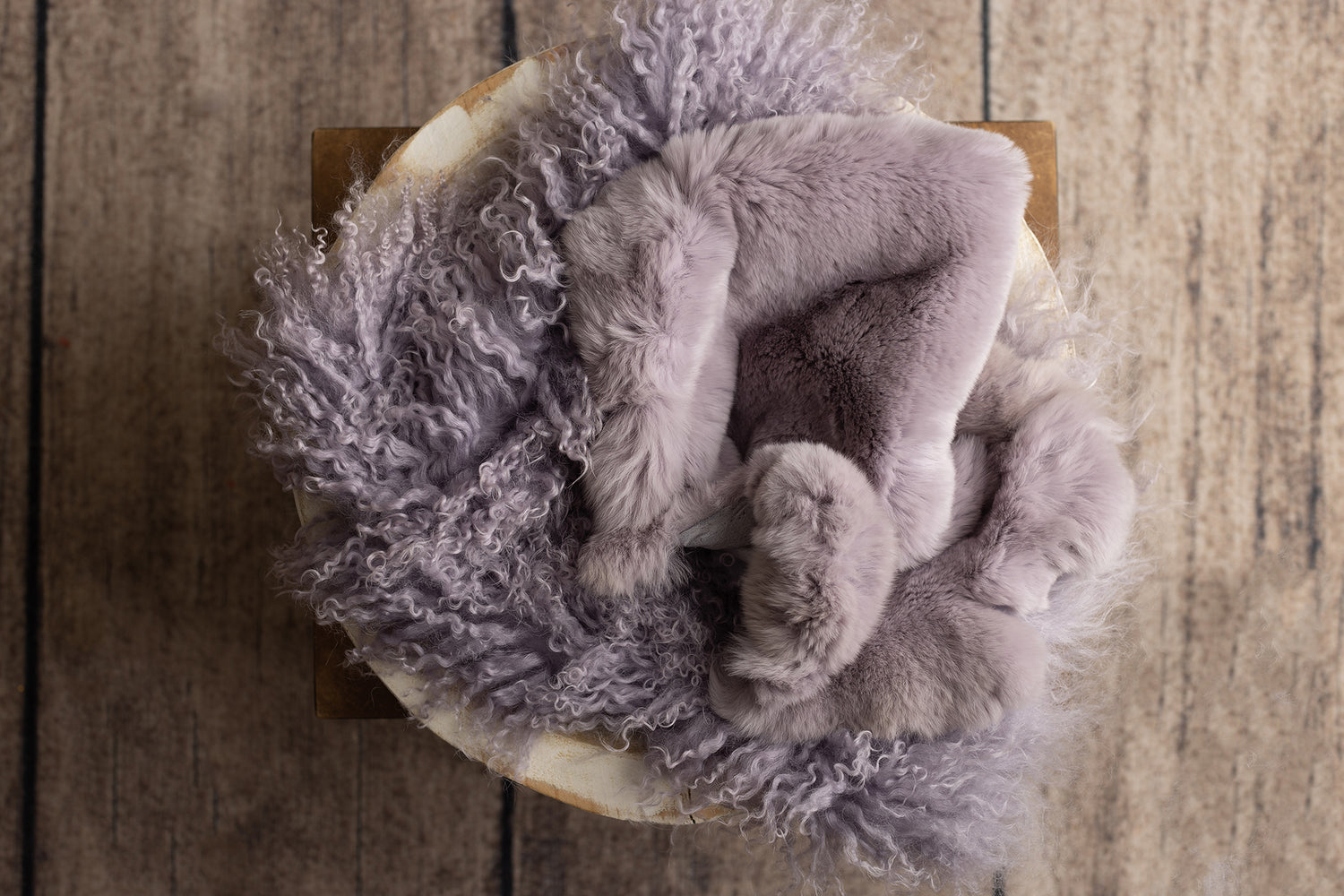 Dove Rabbit Fur & Sheep Skin