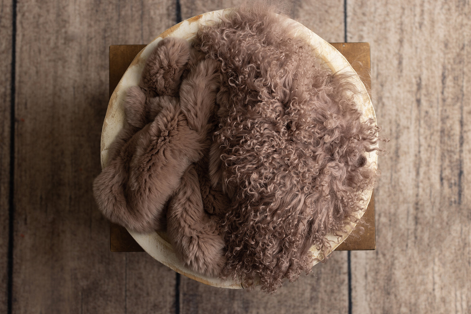 Graphite Rabbit Fur & Sheep Skin