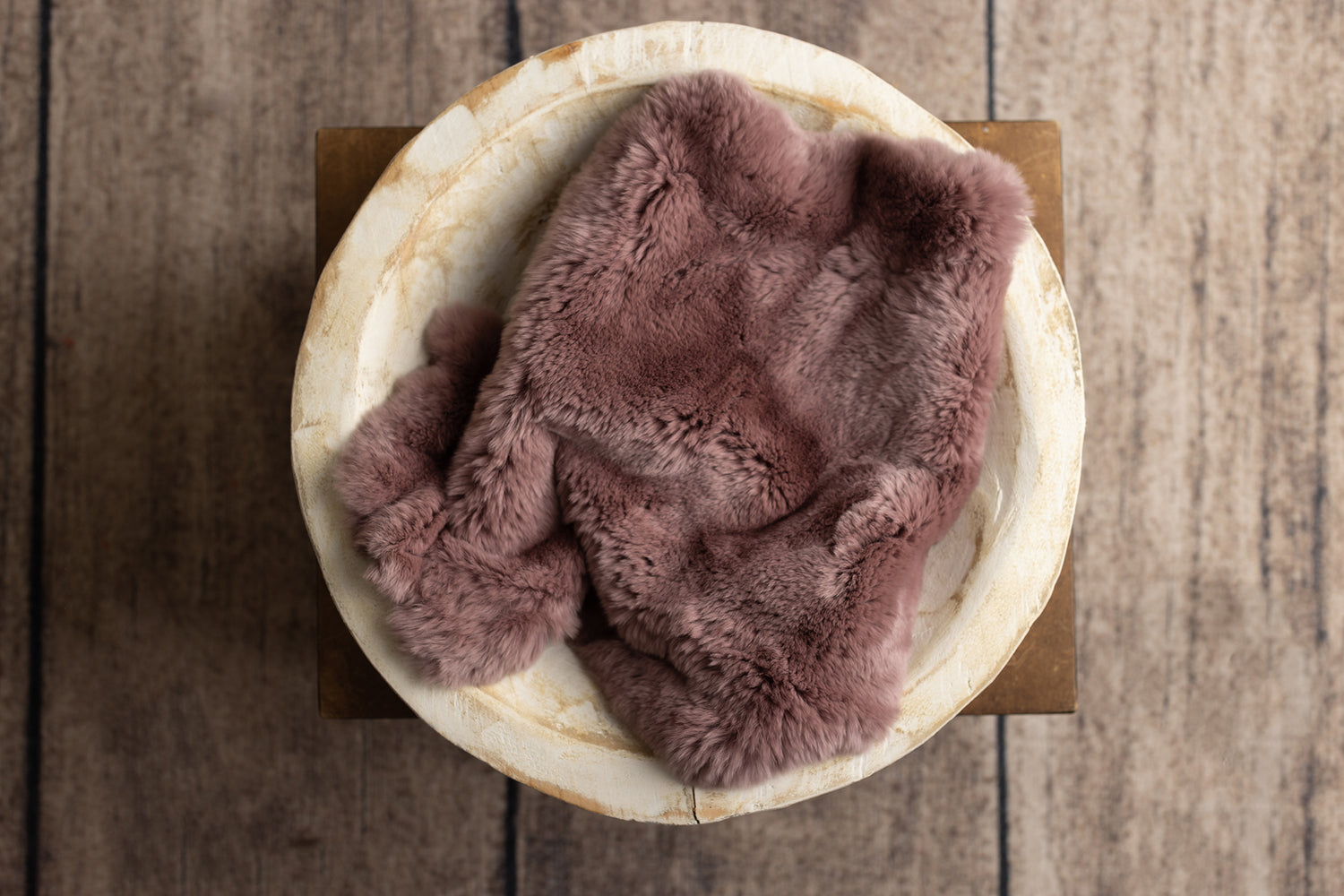 Mulberry Rabbit Fur & Sheep Skin