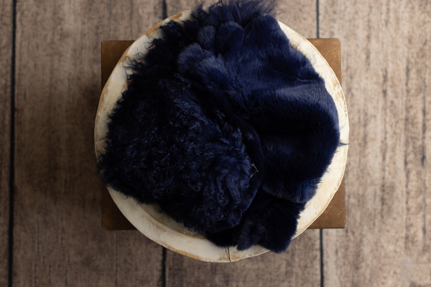Denim Rabbit Fur & Sheep Skin