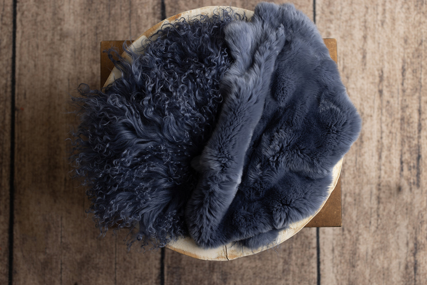 Yale Blue Rabbit Fur & Sheep Skin