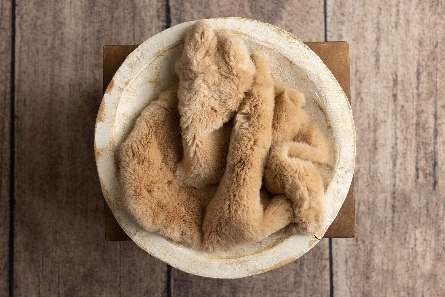 Almond Rabbit Fur & Sheep Skin