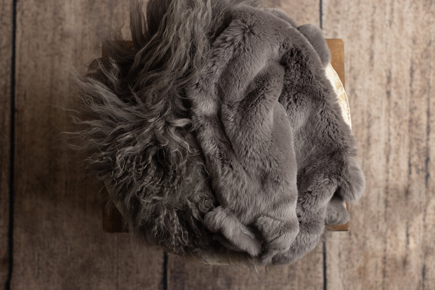 Grey Rabbit Fur & Sheep Skin