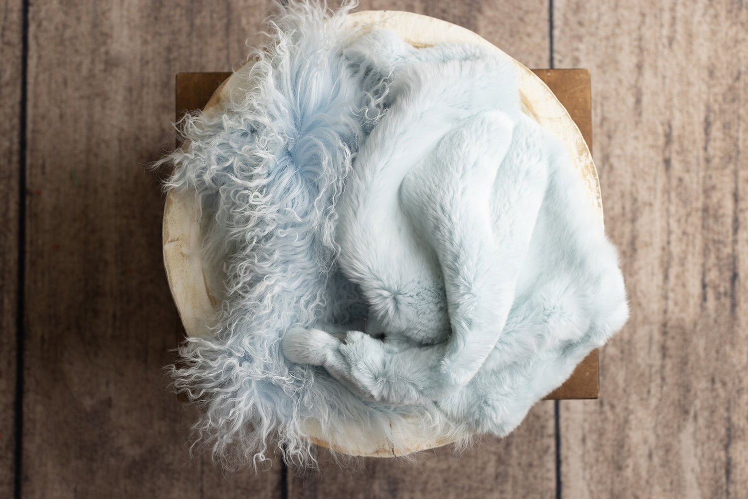 Baby Blue Rabbit Fur & Sheep Skin