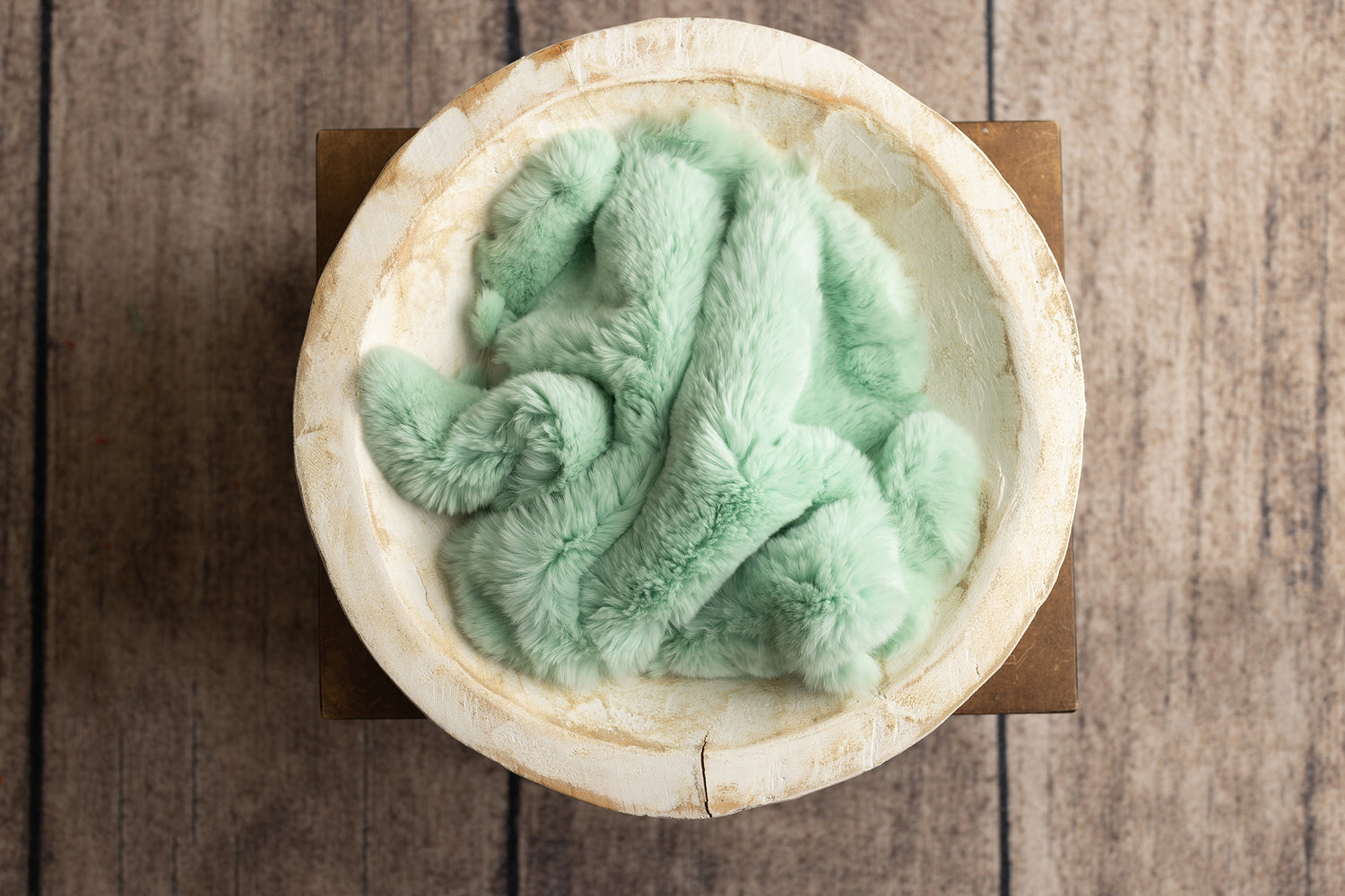 Mint Rabbit Fur & Sheep Skin