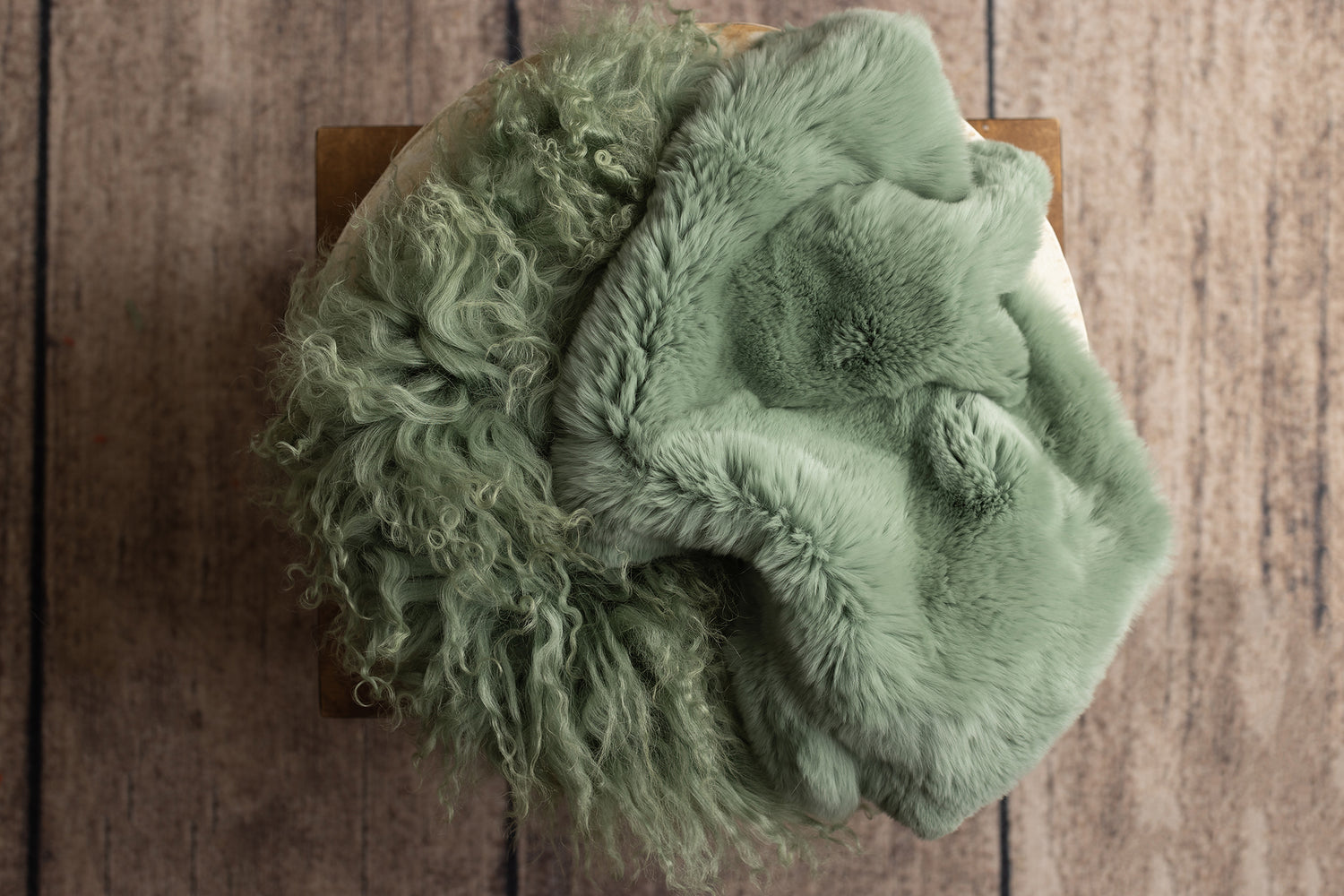 Seafoam Rabbit Fur & Sheep Skin