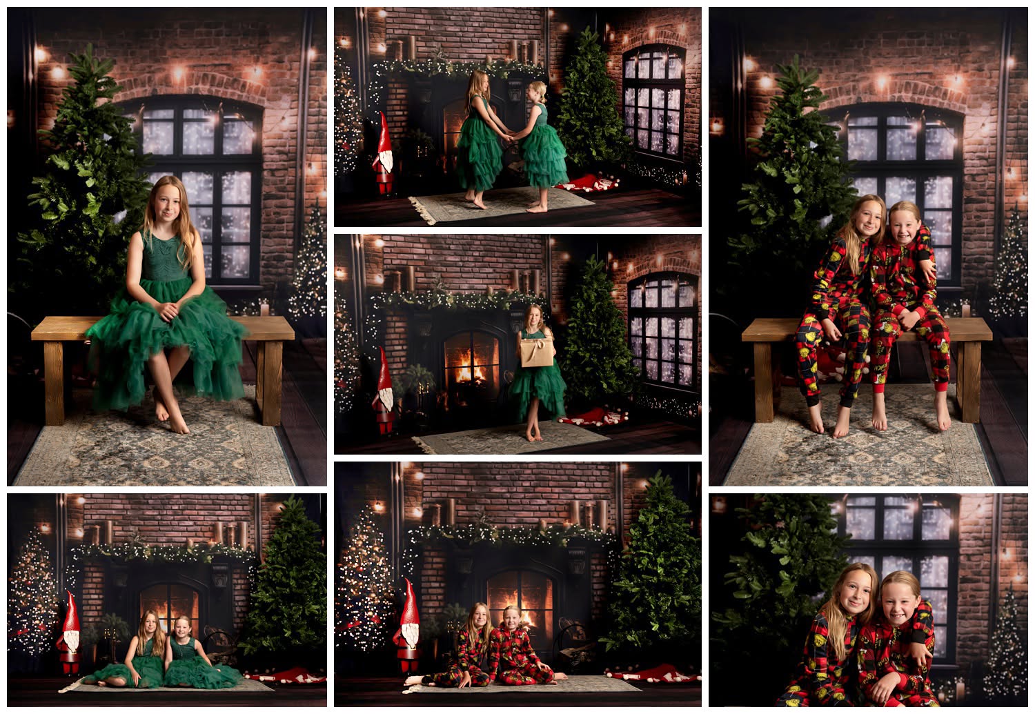 Dark Christmas Fireplace with Wednesday Brown Wood