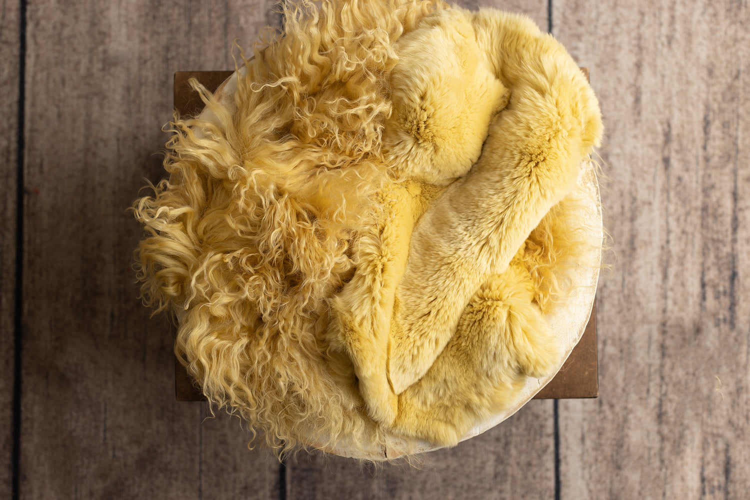 Honey Mustard Rabbit Fur & Sheep Skin