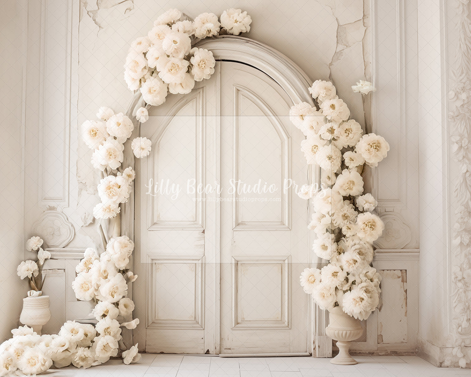 Antique White Floral Door