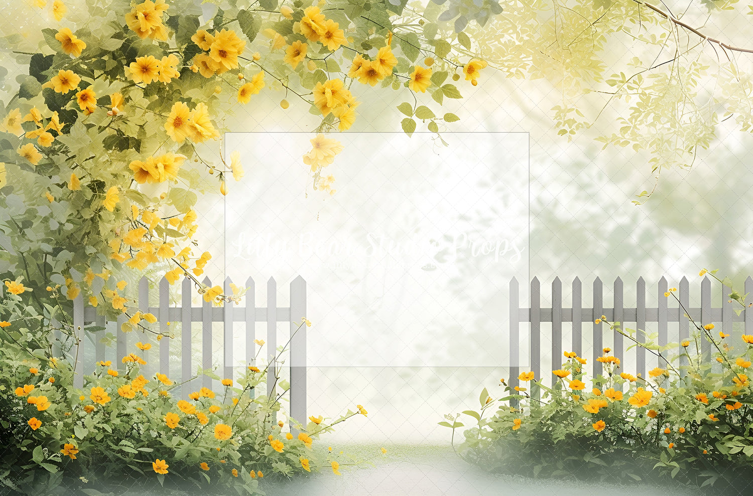 Aretha Yellow Floral Picket Fence