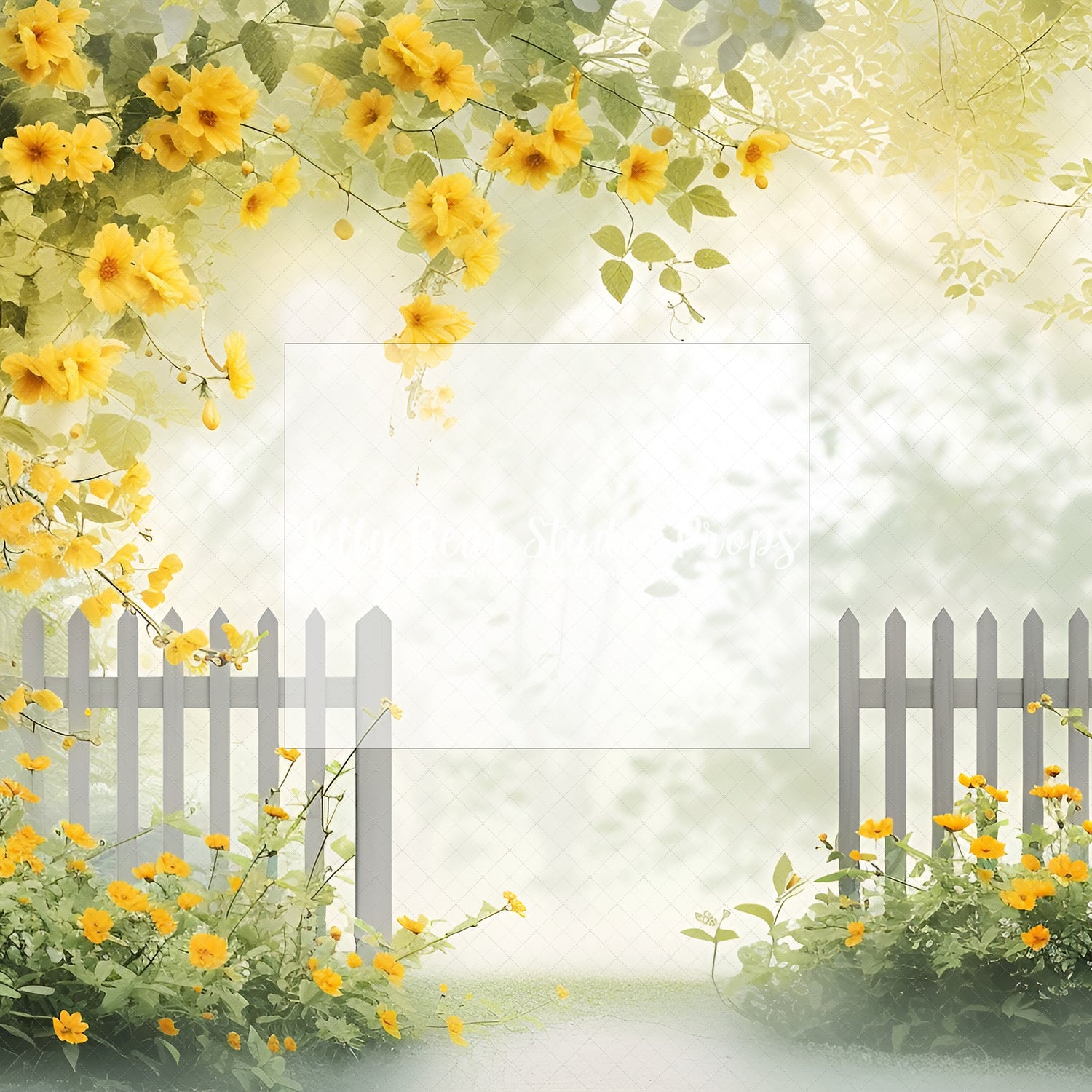 Aretha Yellow Floral Picket Fence