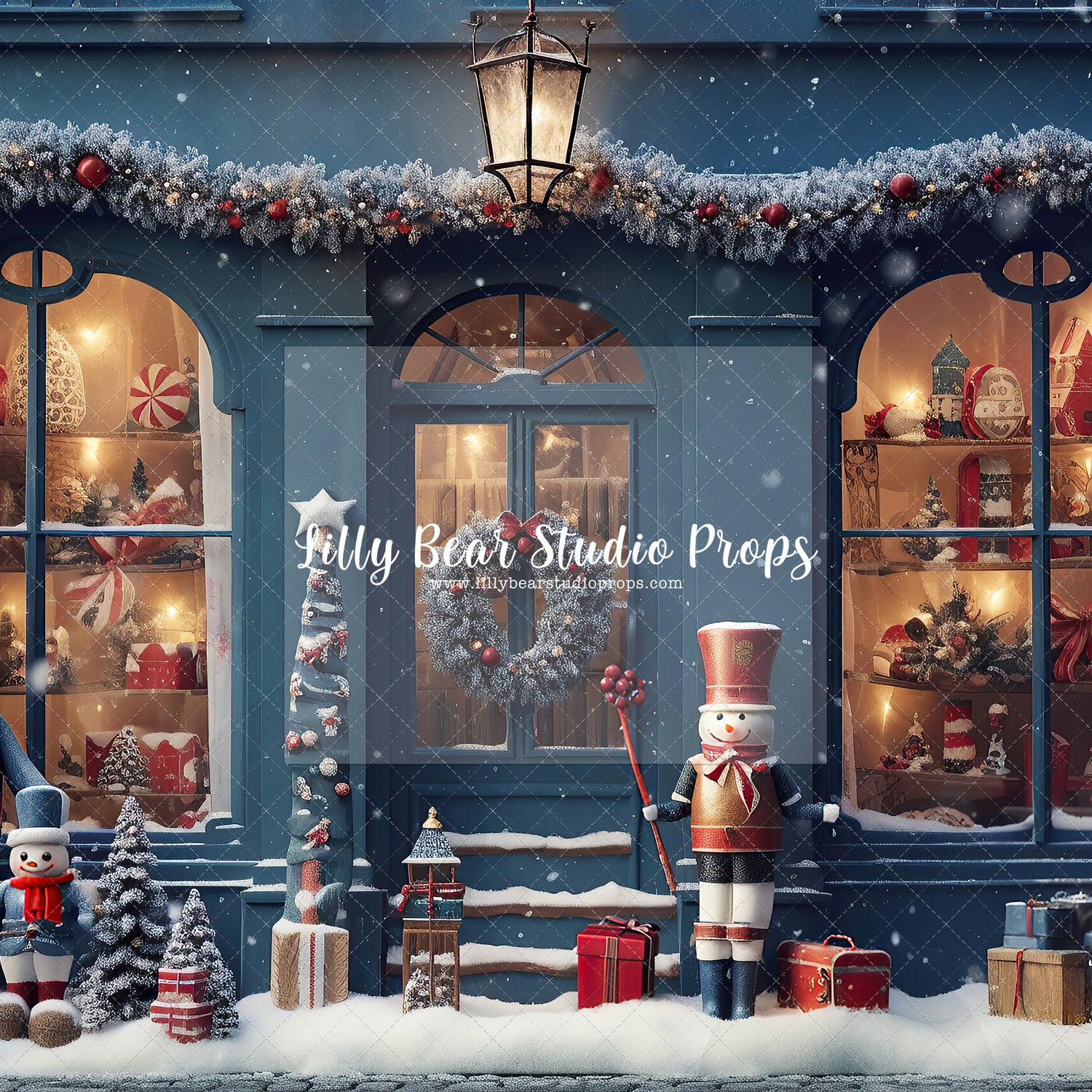 Azure Blue Holiday Store Front