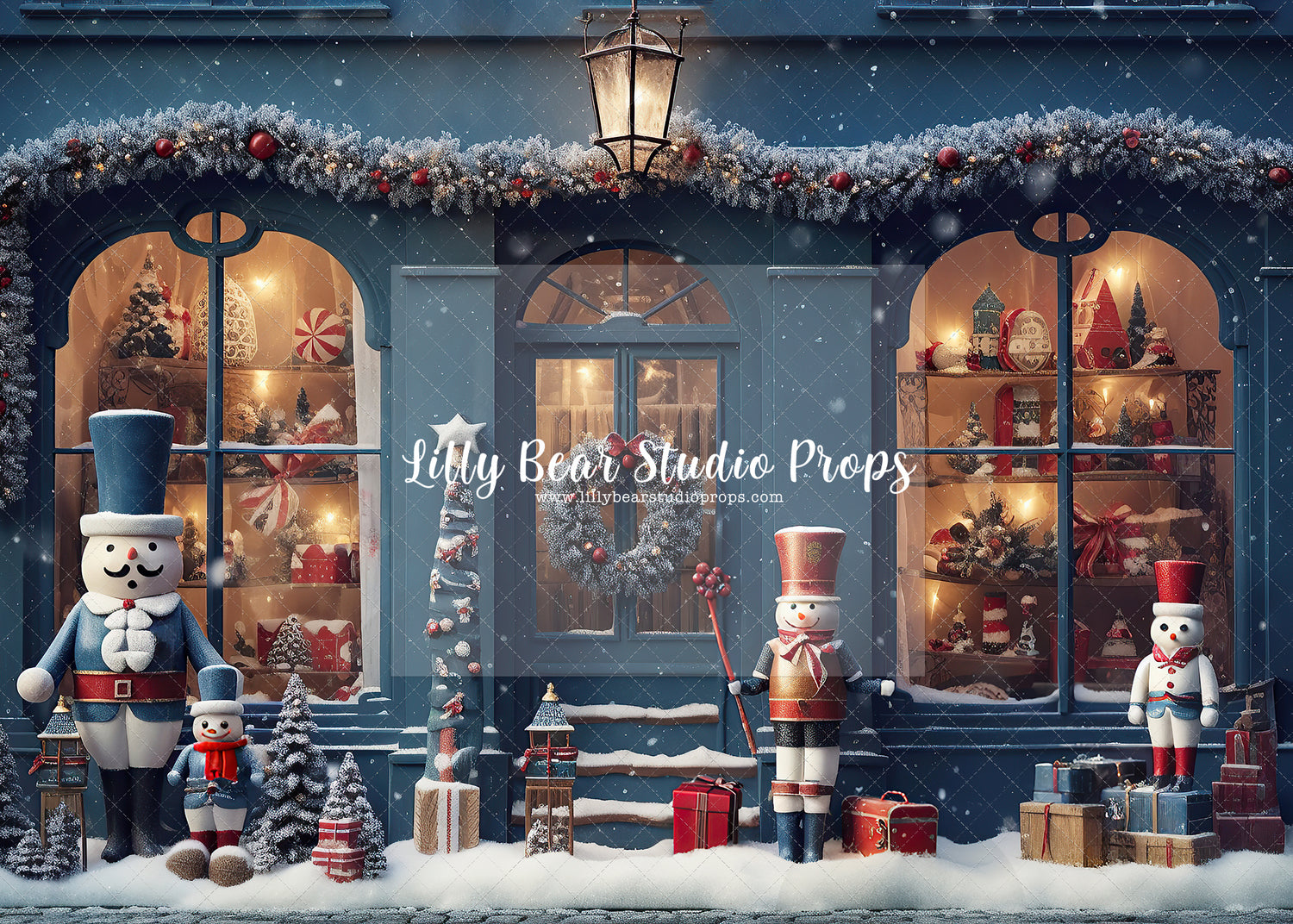 Azure Blue Holiday Store Front