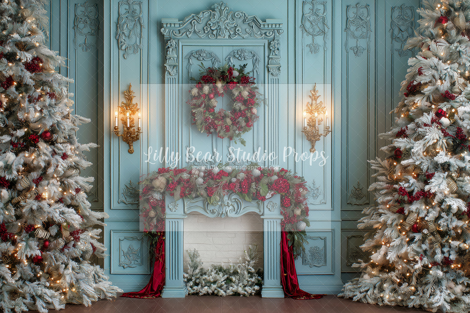 Baby Blue and Flocked Trees