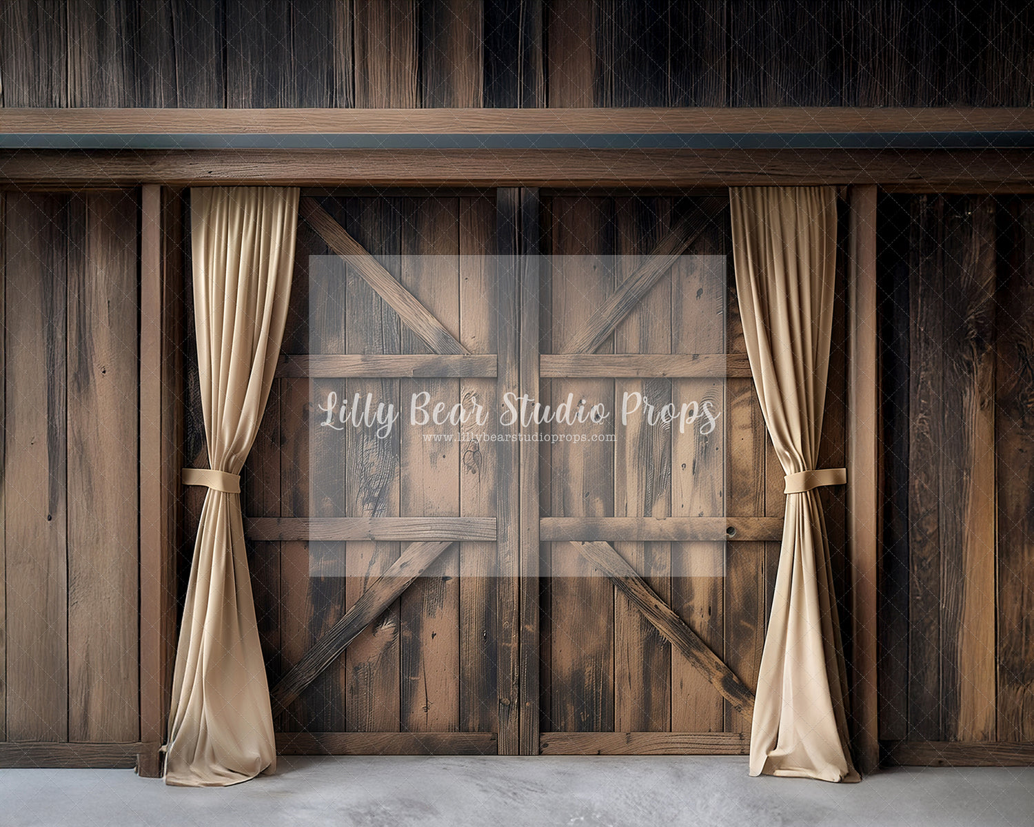 Barn Doors with curtains