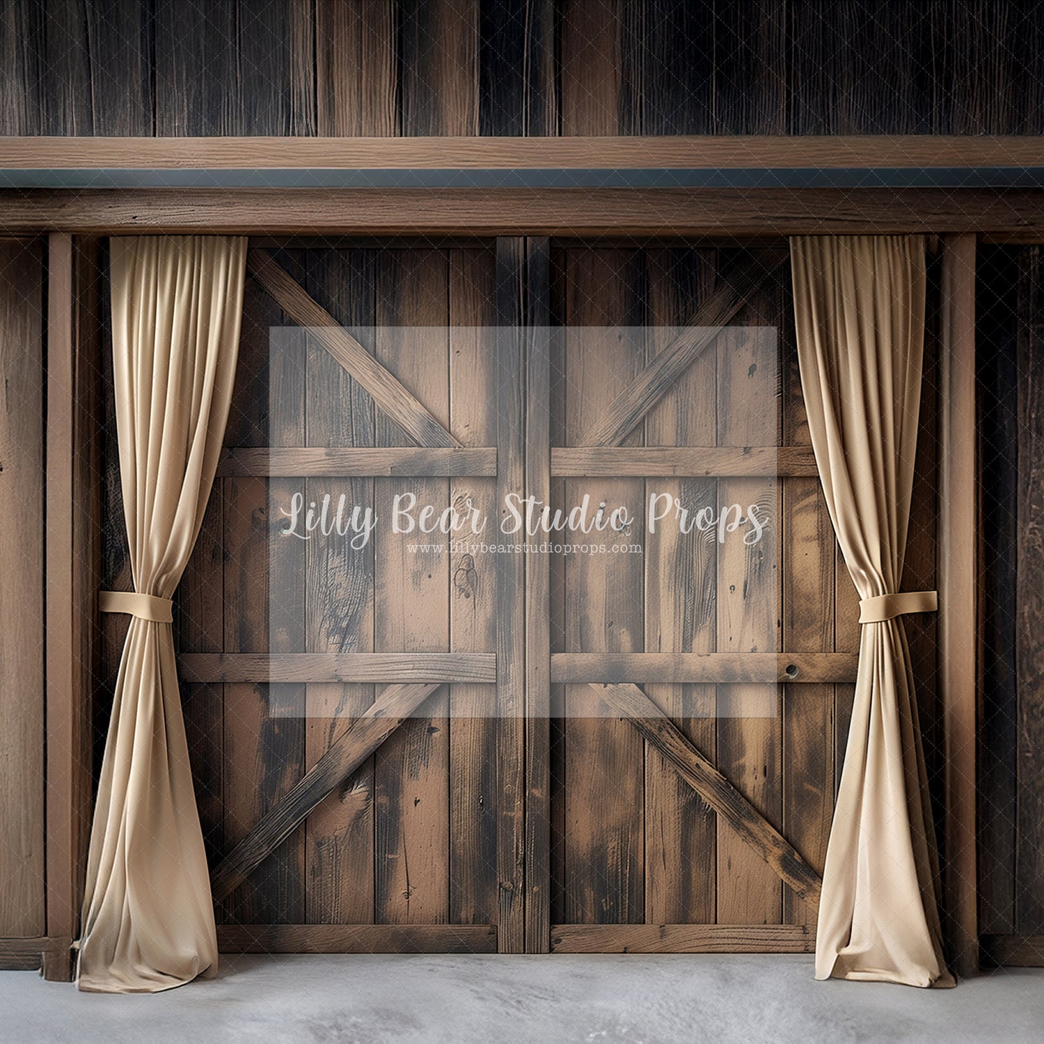 Barn Doors with curtains