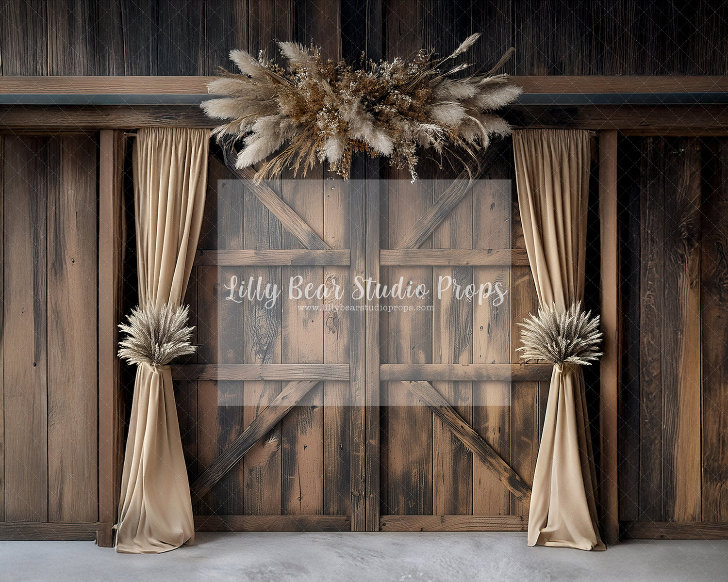 Barn Doors with dried flowers