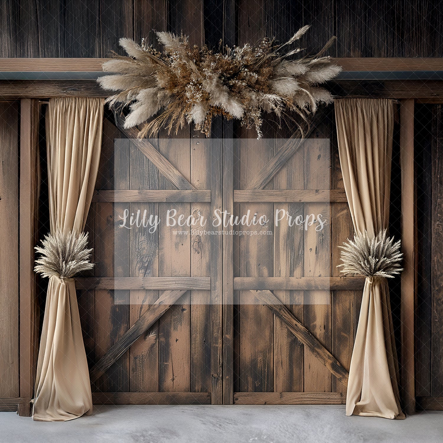 Barn Doors with dried flowers