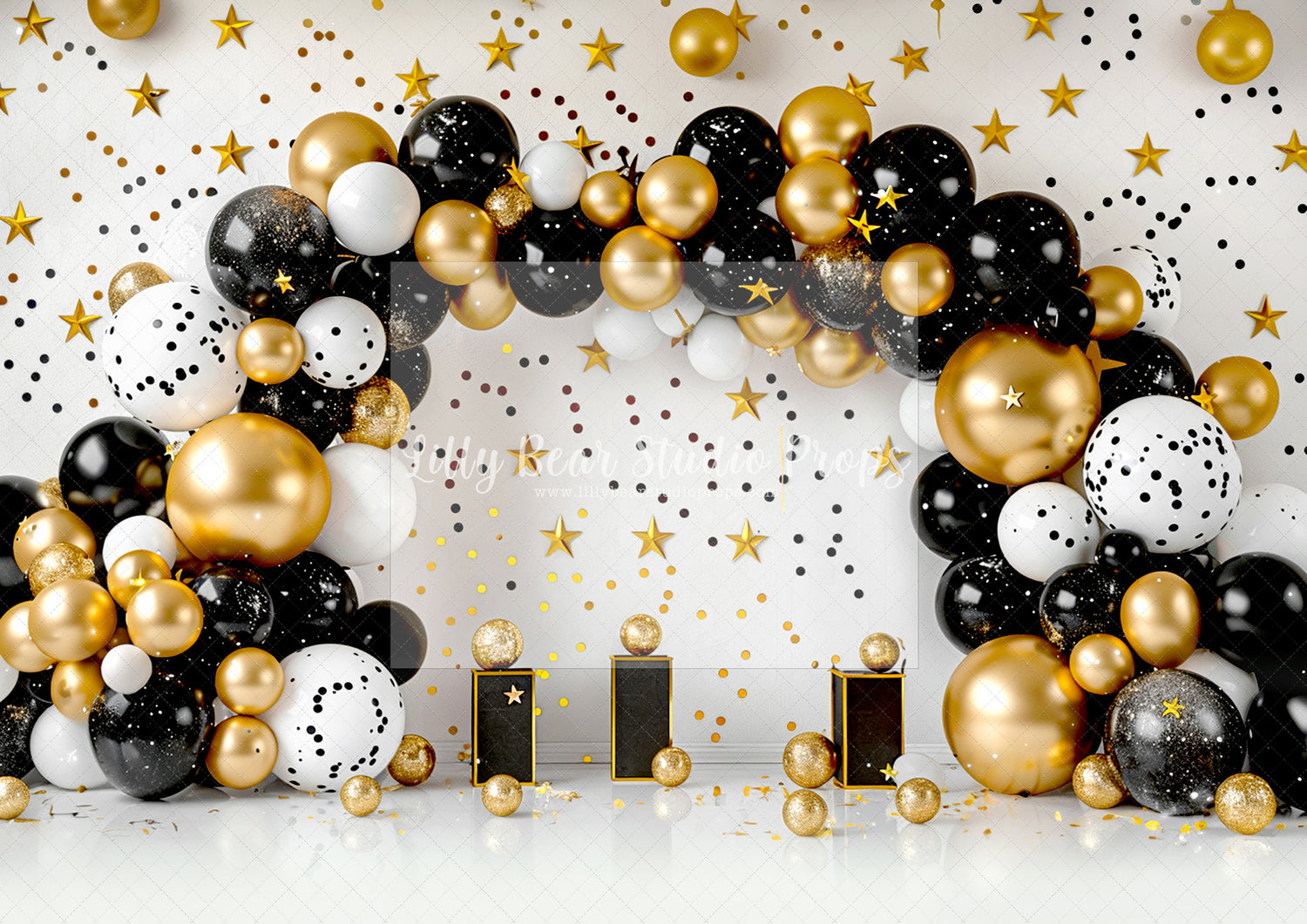 Black & Gold Celebration Balloons