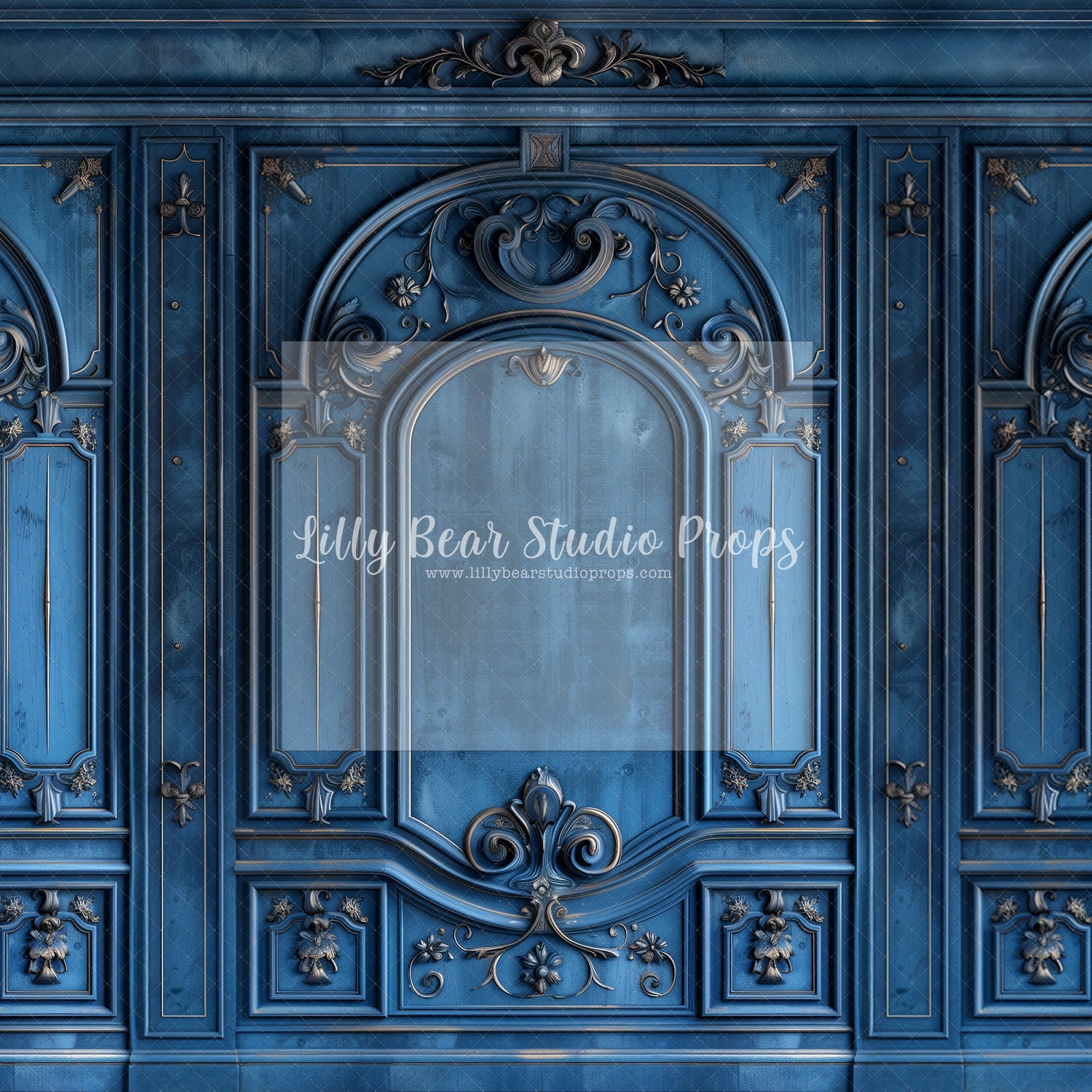 Blue Louis Wainscotting Wall - TESTER