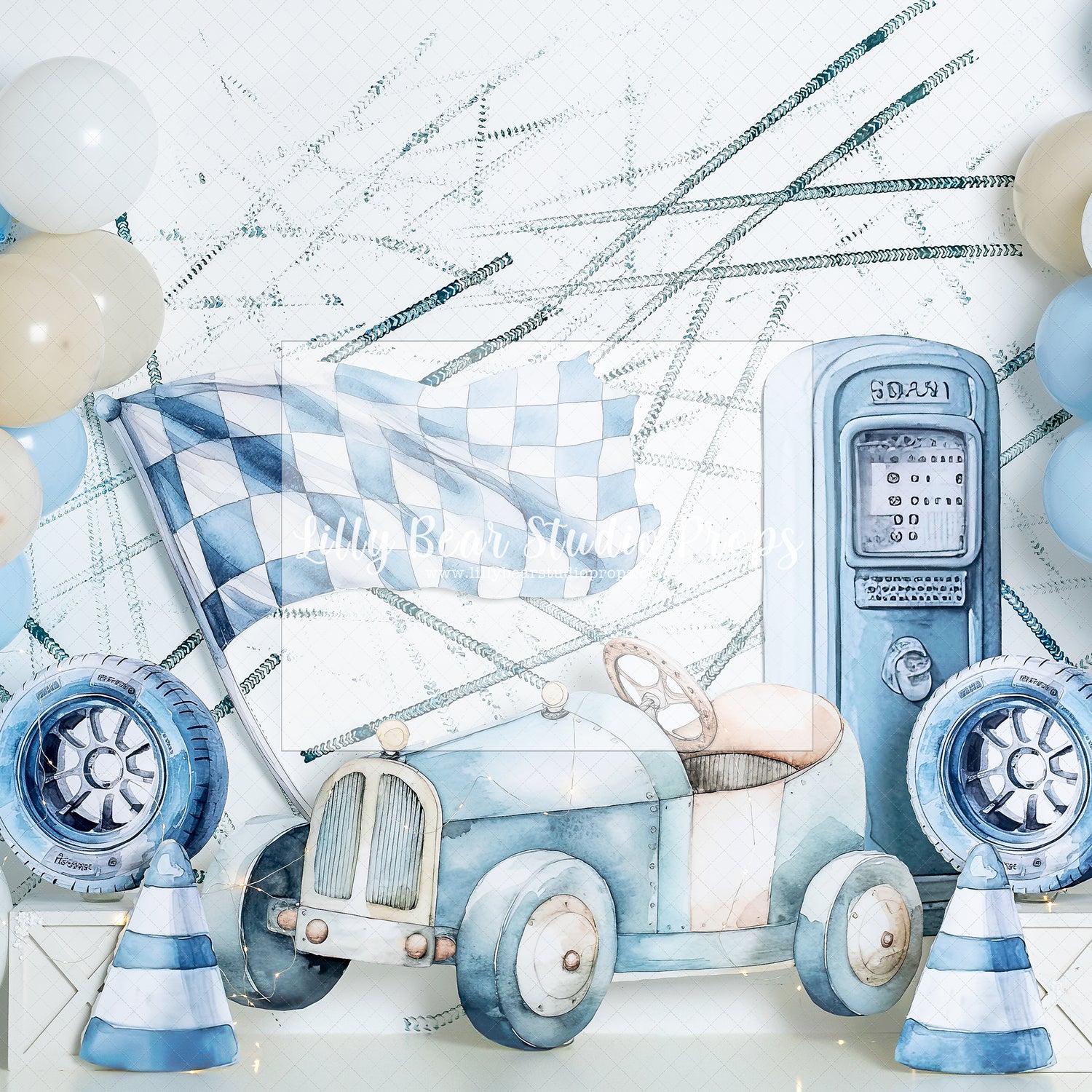 Blue Vintage Race Car