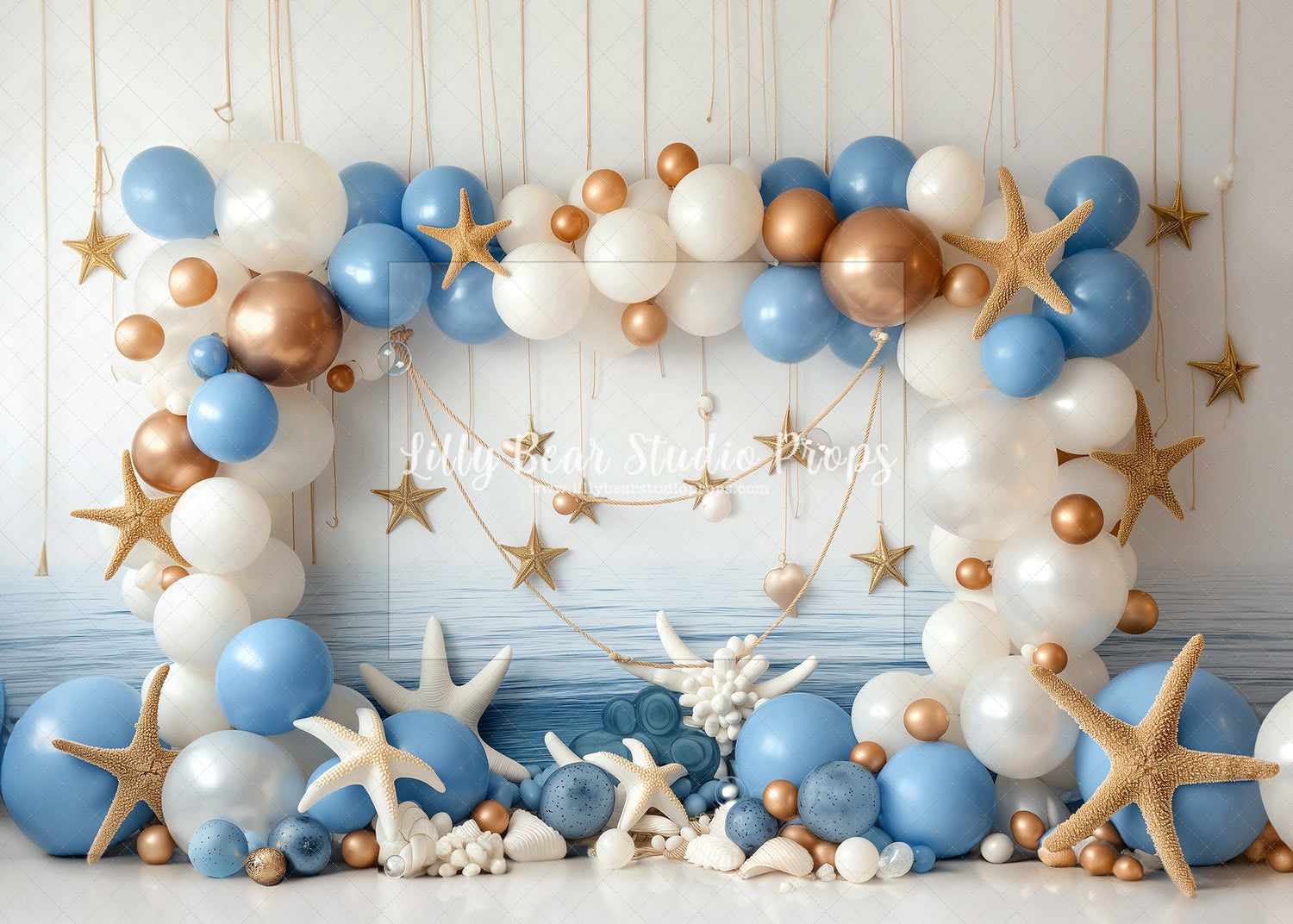 Blue & Gold Beach Balloons