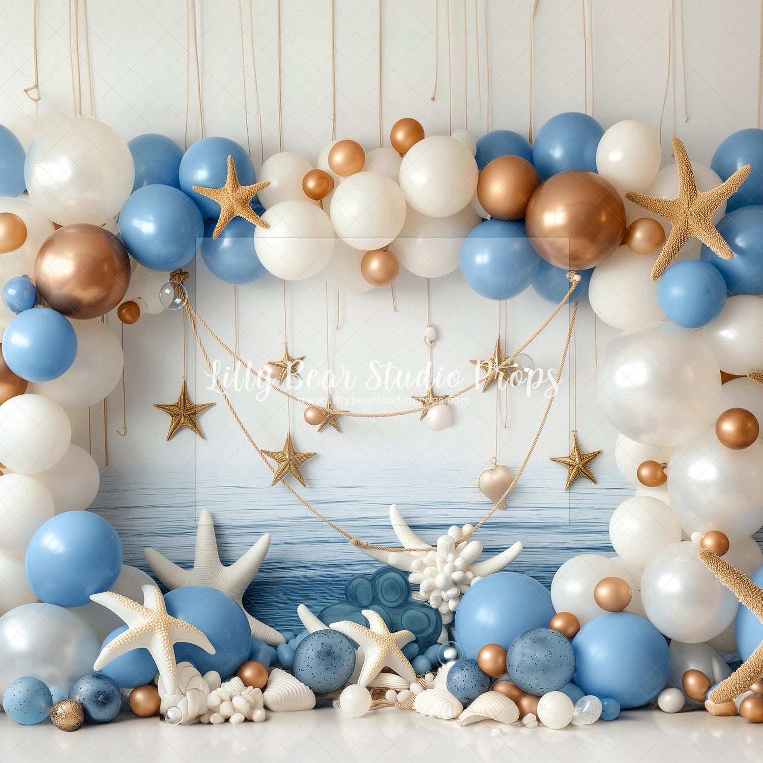 Blue & Gold Beach Balloons