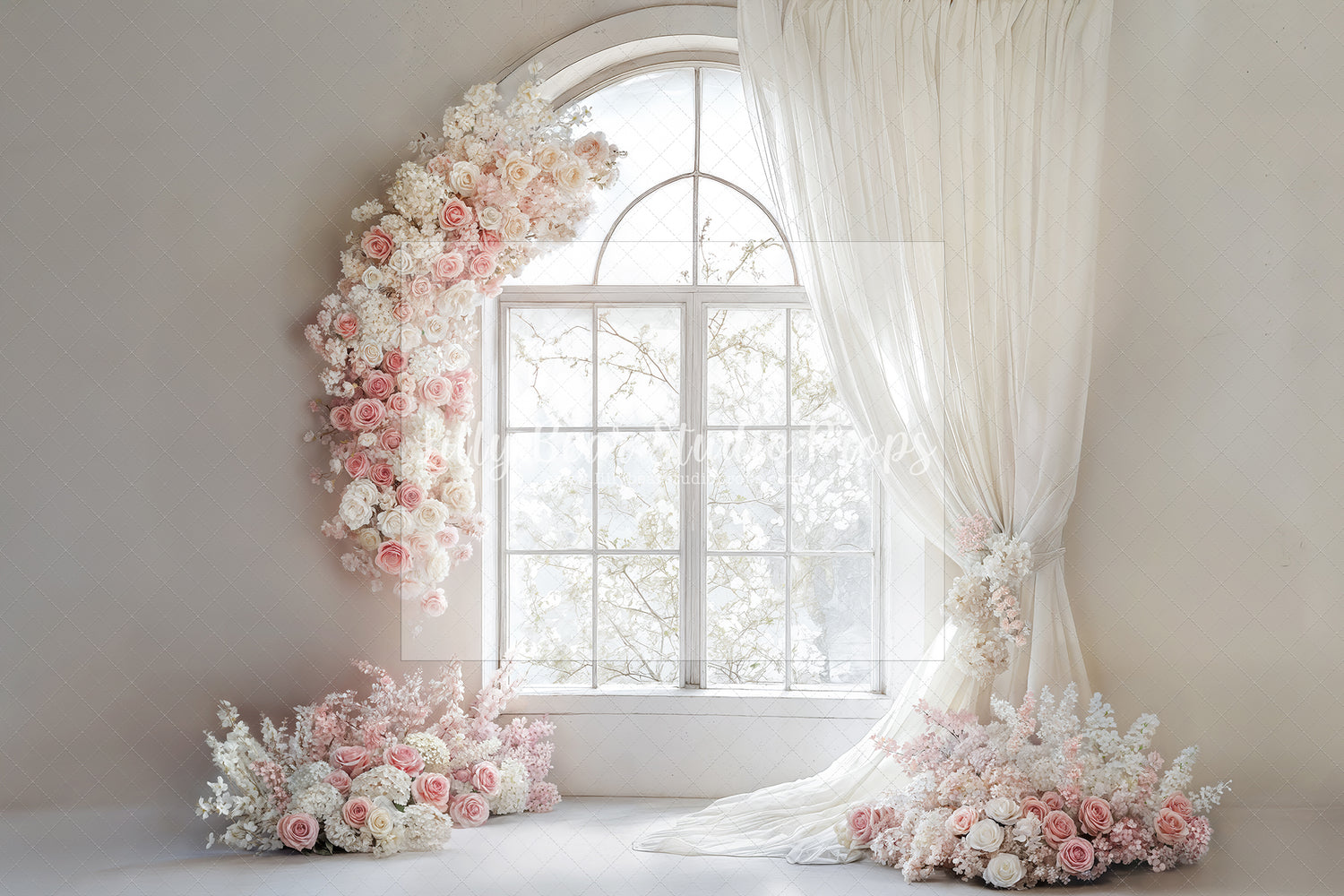 Blush Rose Arch Window
