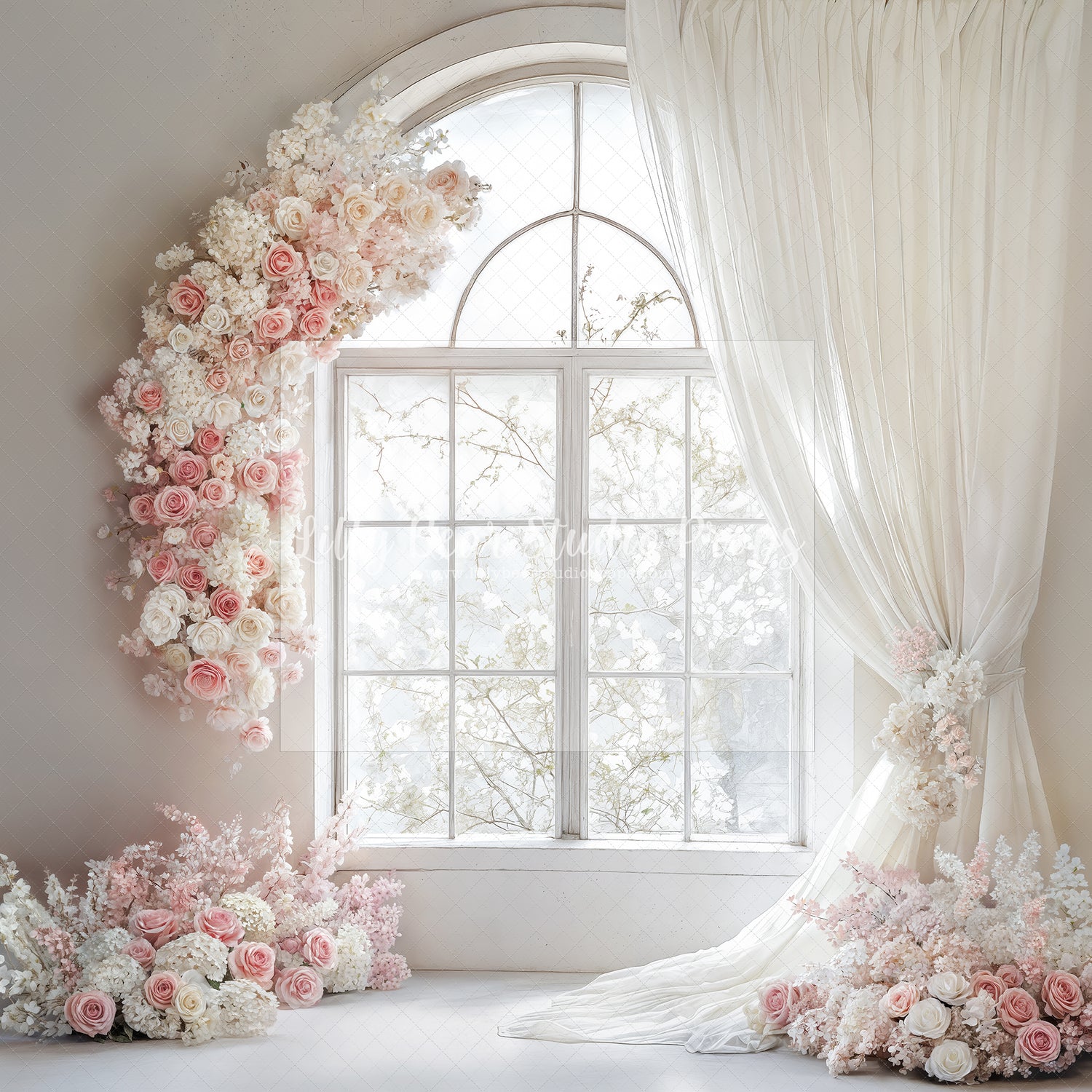 Blush Rose Arch Window