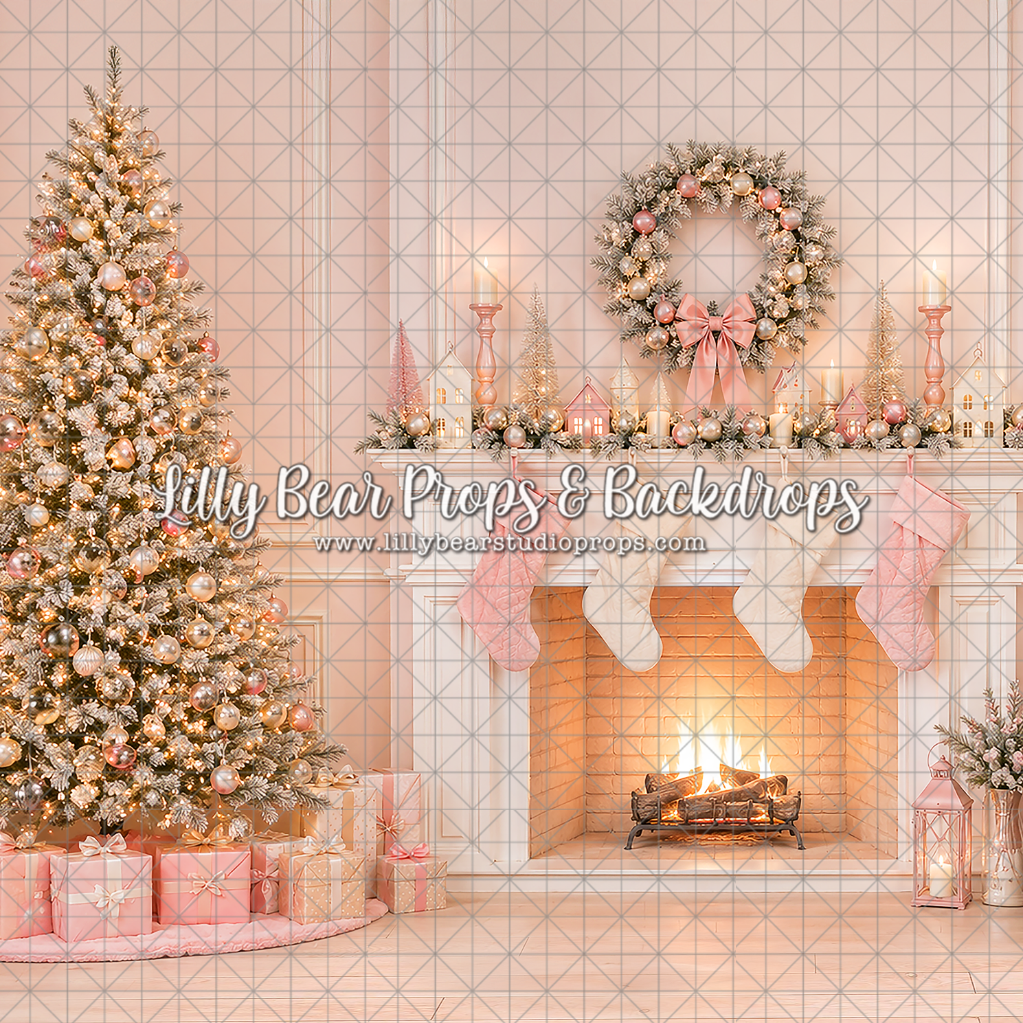 Blush & Cream Fireplace Combo