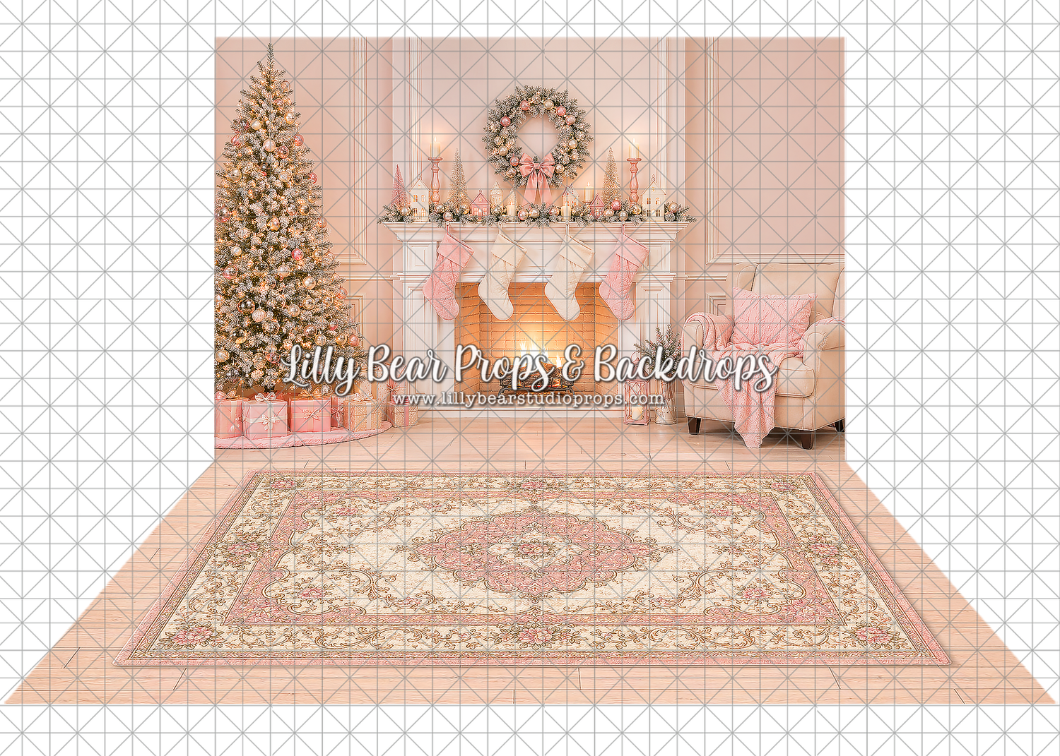 Blush & Cream Fireplace Combo