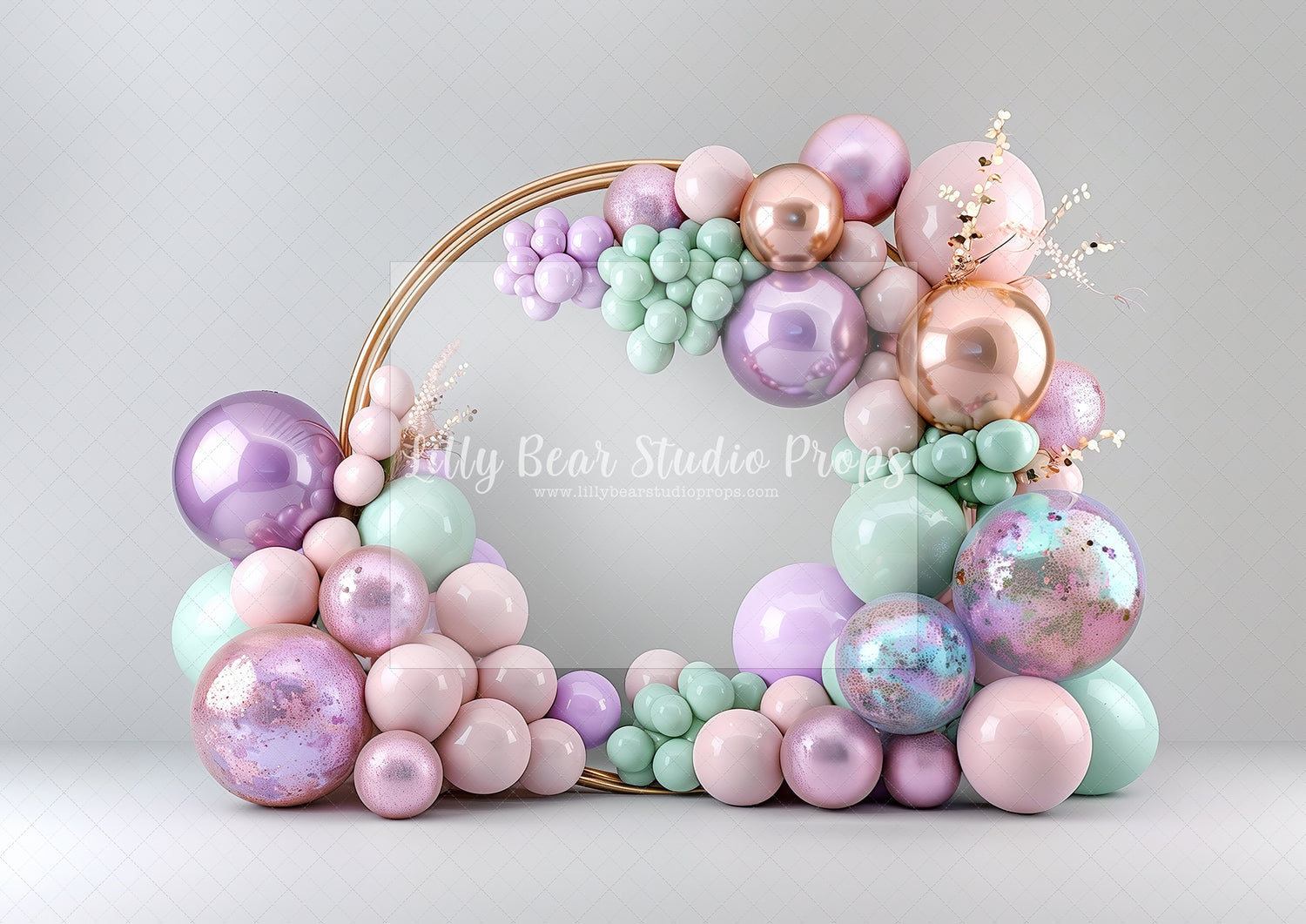 Blush, Mint & Lilac Rose Gold Circle Balloons