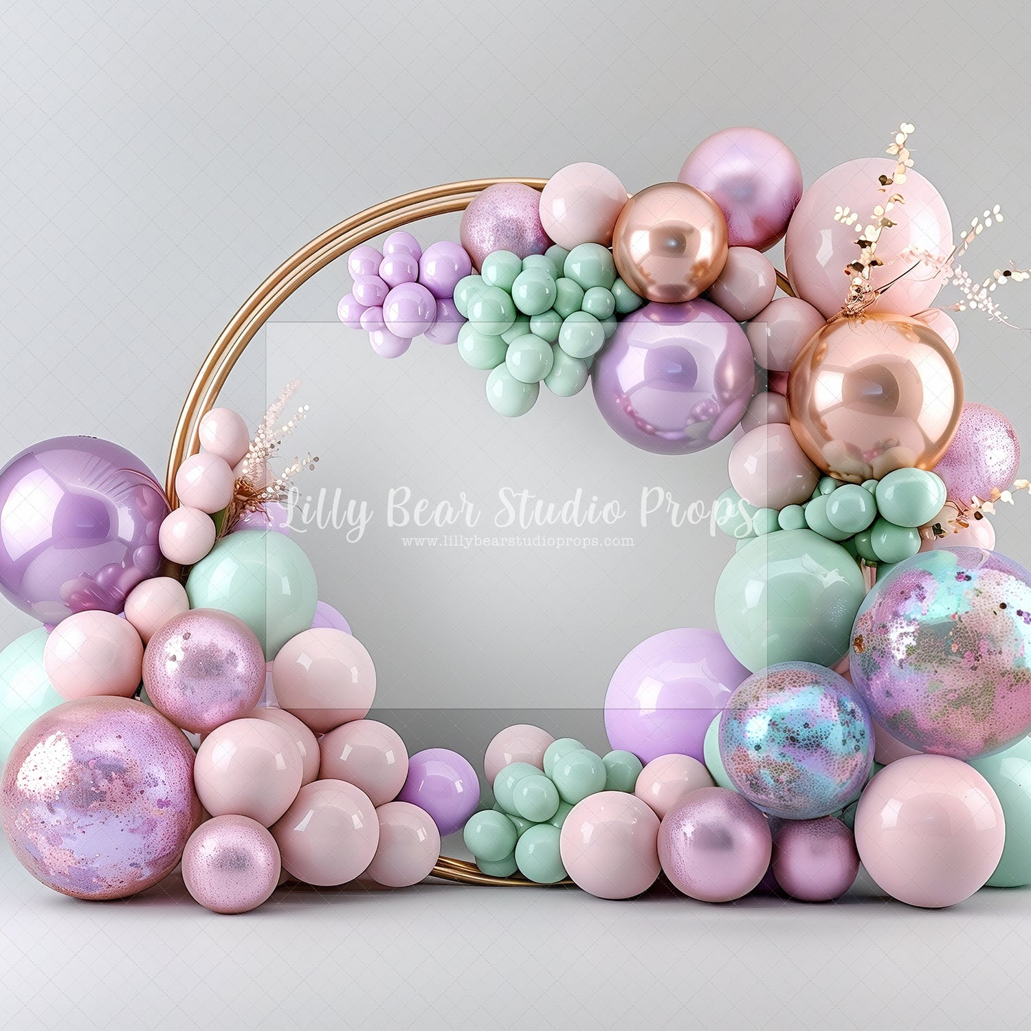 Blush, Mint & Lilac Rose Gold Circle Balloons