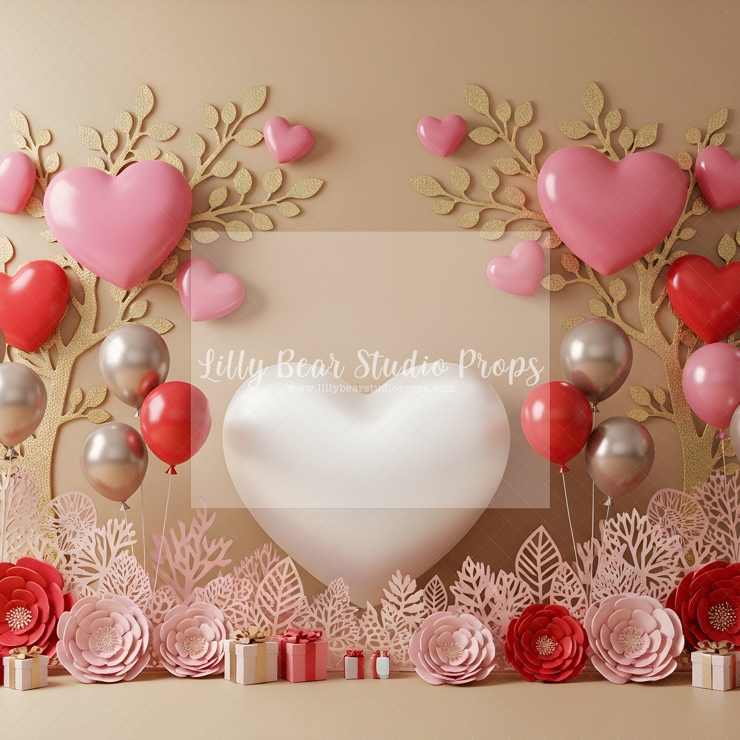 Blushing Heart Balloon Garden