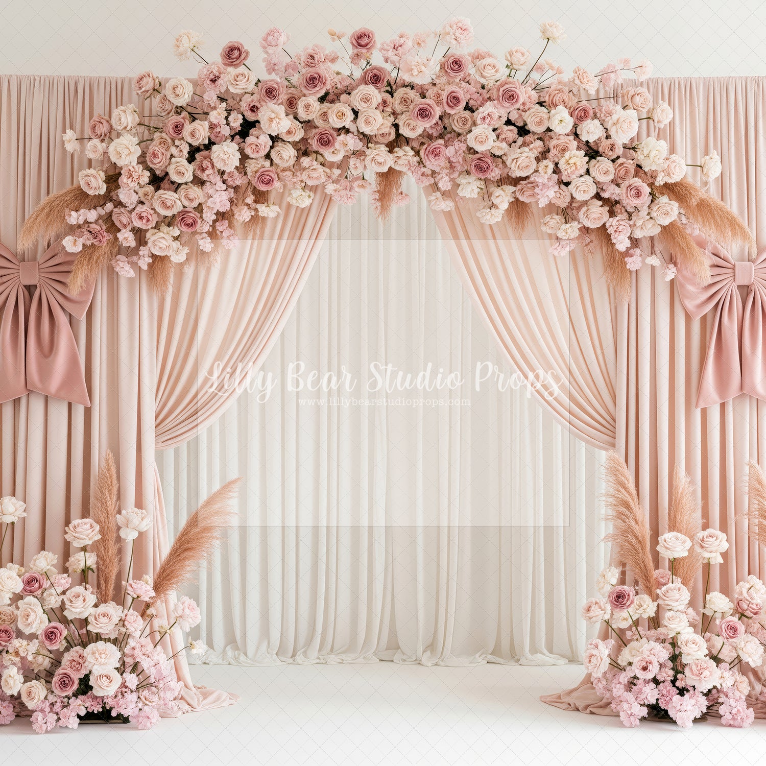 Blushing Roses Bows and Curtains