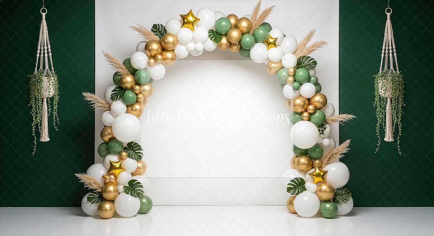 Boho Green and Gold Arch
