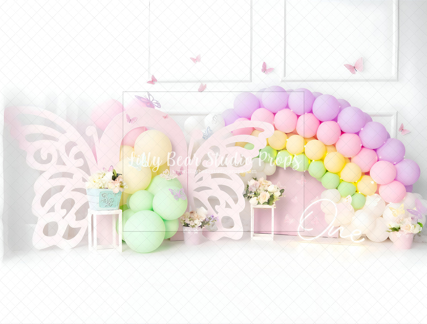 Butterfly Garland Rainbow and Roses