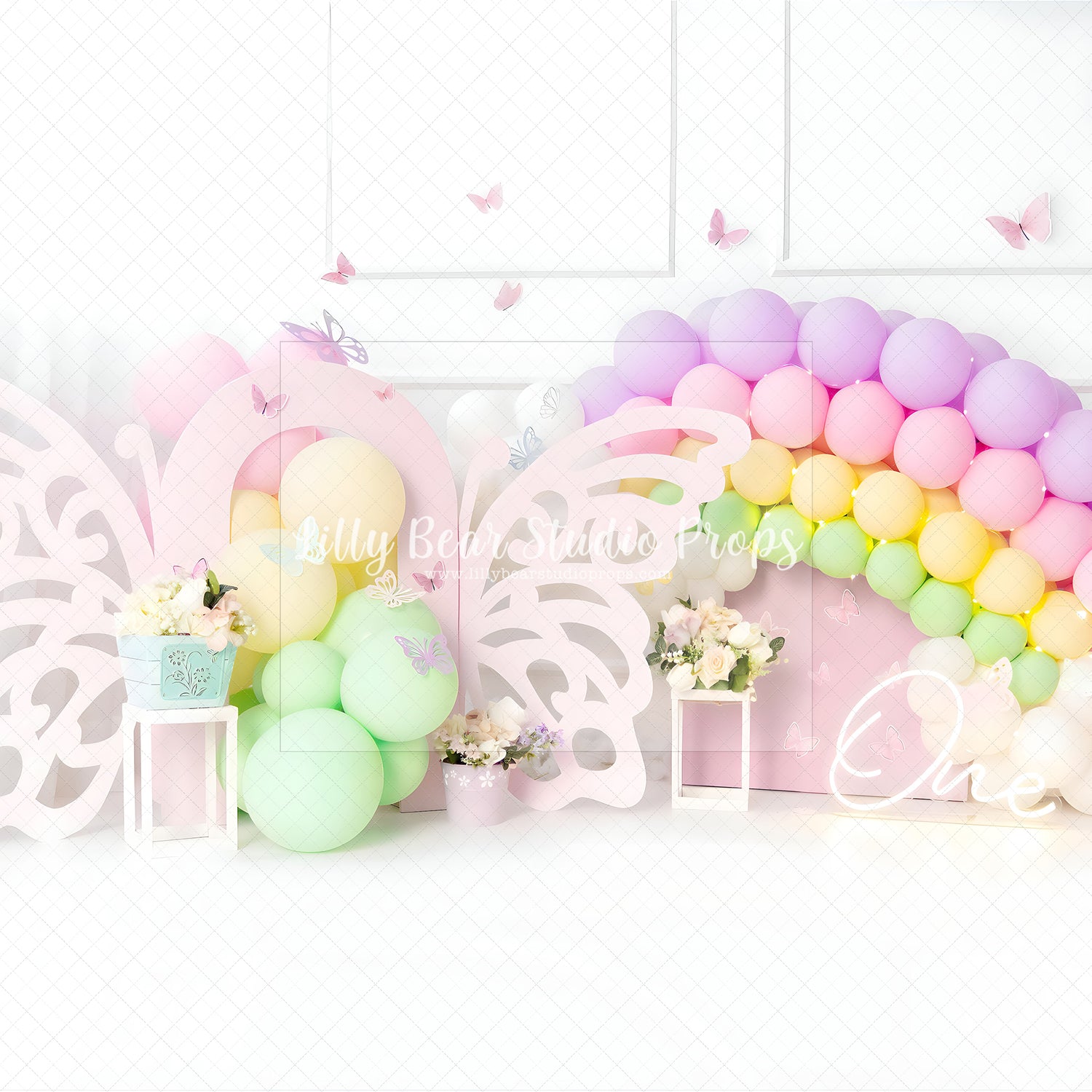 Butterfly Garland Rainbow and Roses