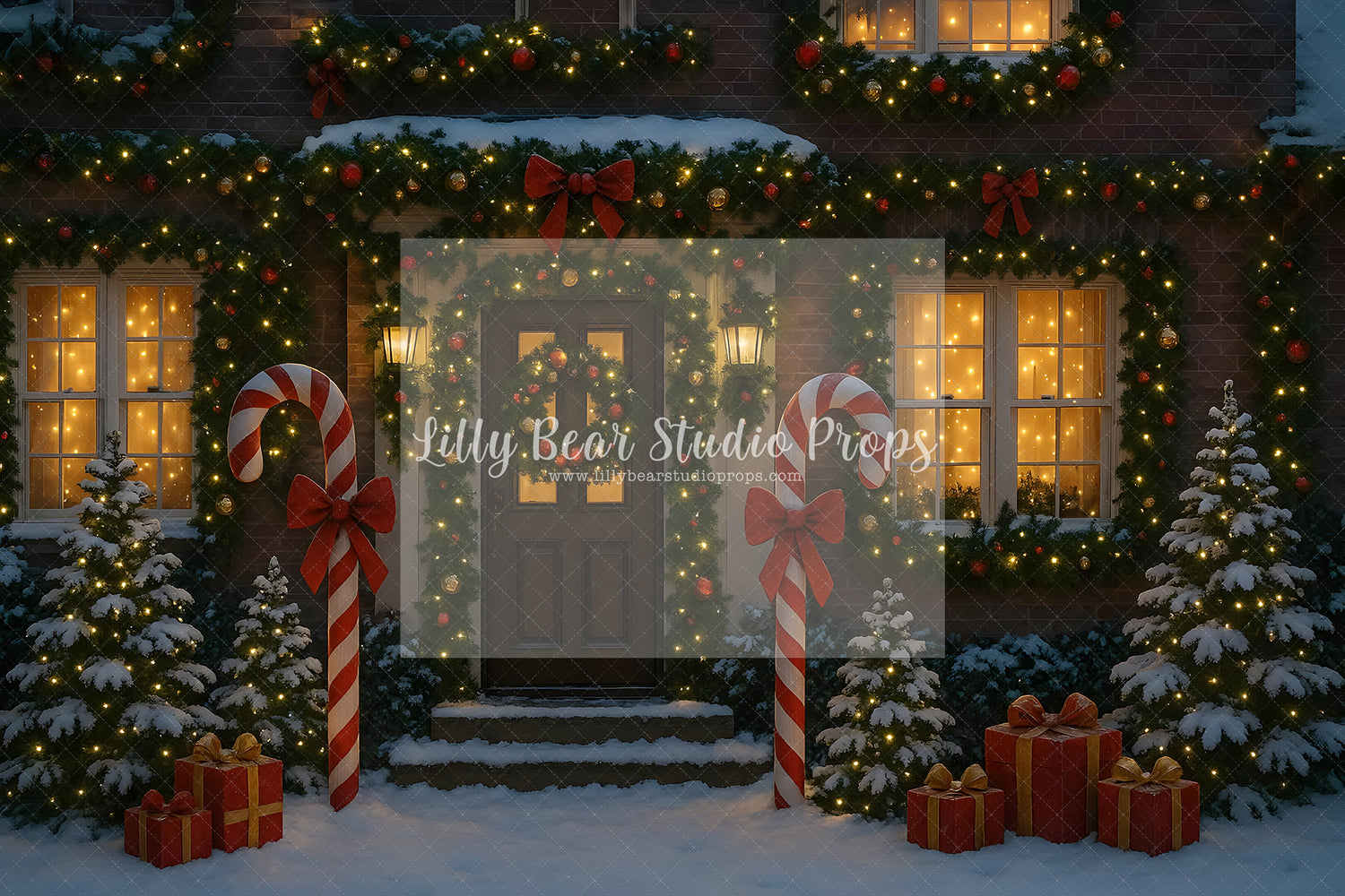 Candy Cane Cottage Night