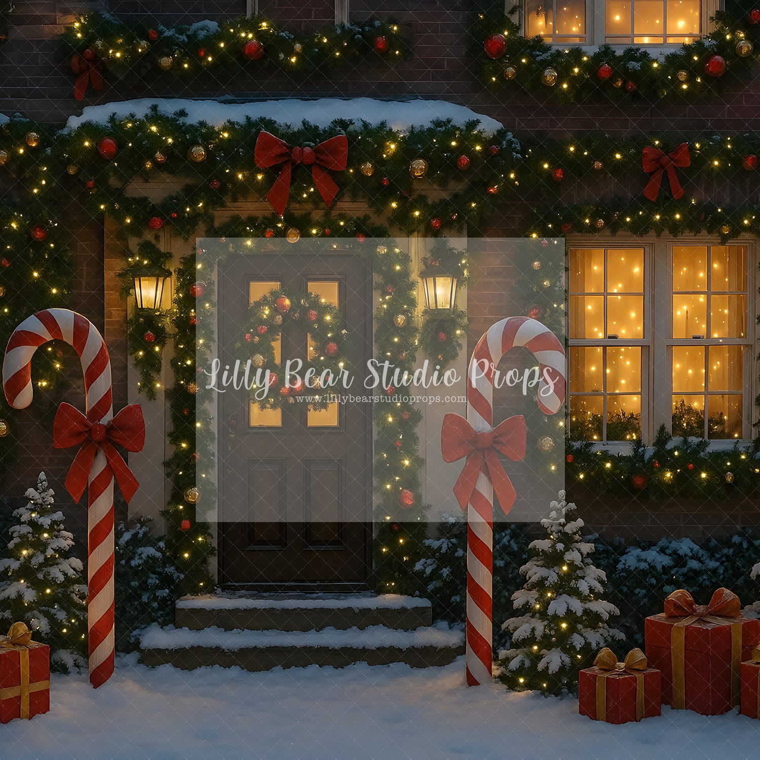 Candy Cane Cottage Night