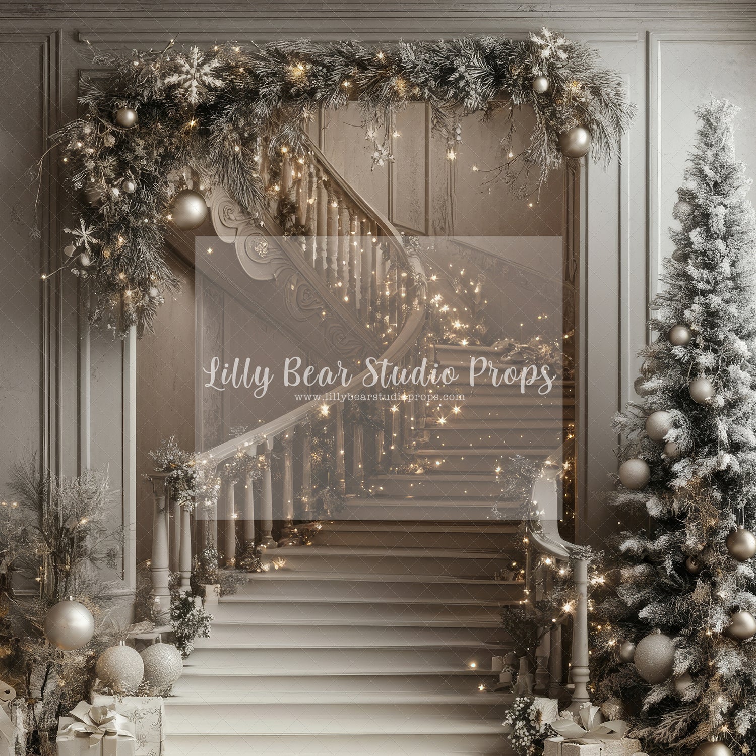 Champagne Sparkles Christmas Staircase - Sweep Option