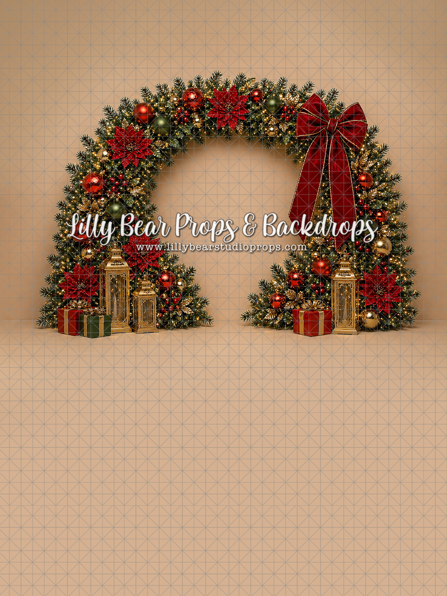 Champagne & Crimson Noel Arch - Sweep Option