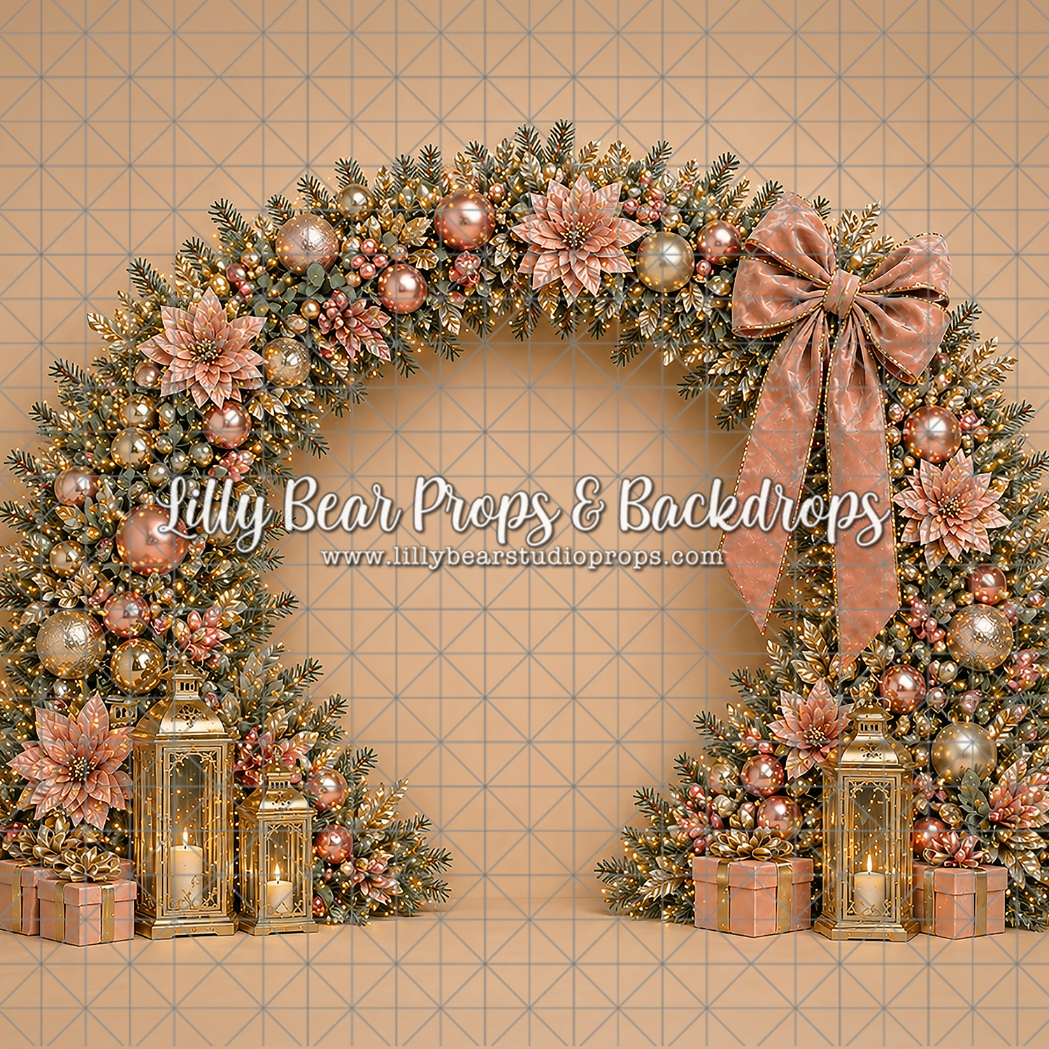Champagne & Rose Noel Arch- Sweep Option