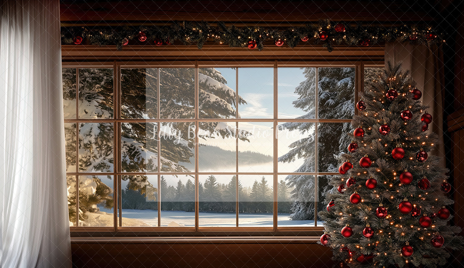 Christmas Cottage Window with a view