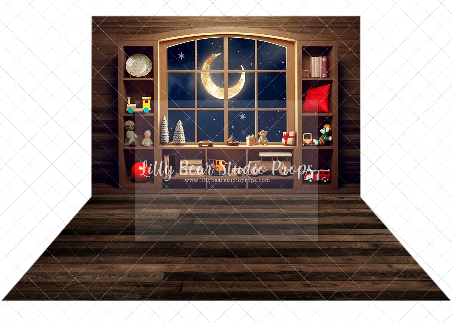 Christmas Eve Workshop Shelves & Wednesday Brown Wood Combo