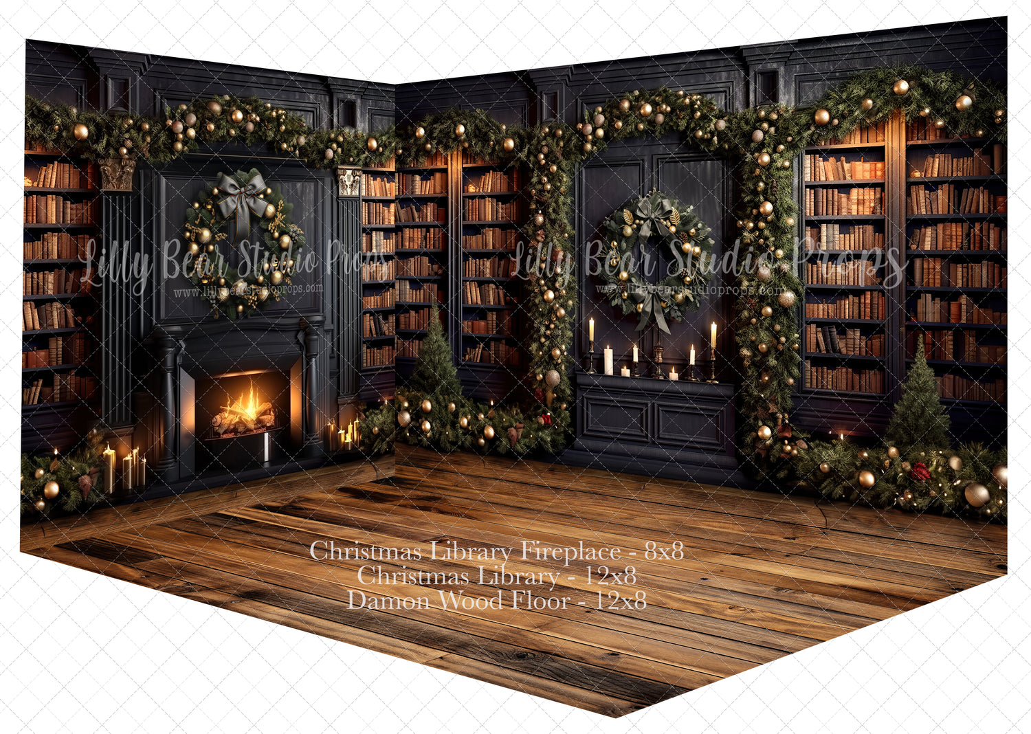 Cozy Christmas Library Room