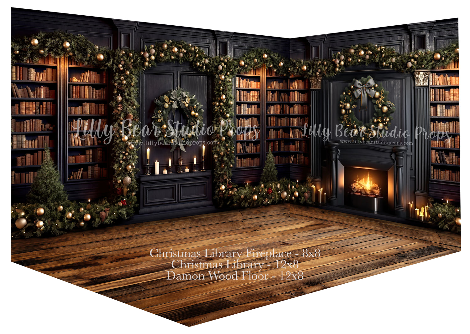 Cozy Christmas Library Room