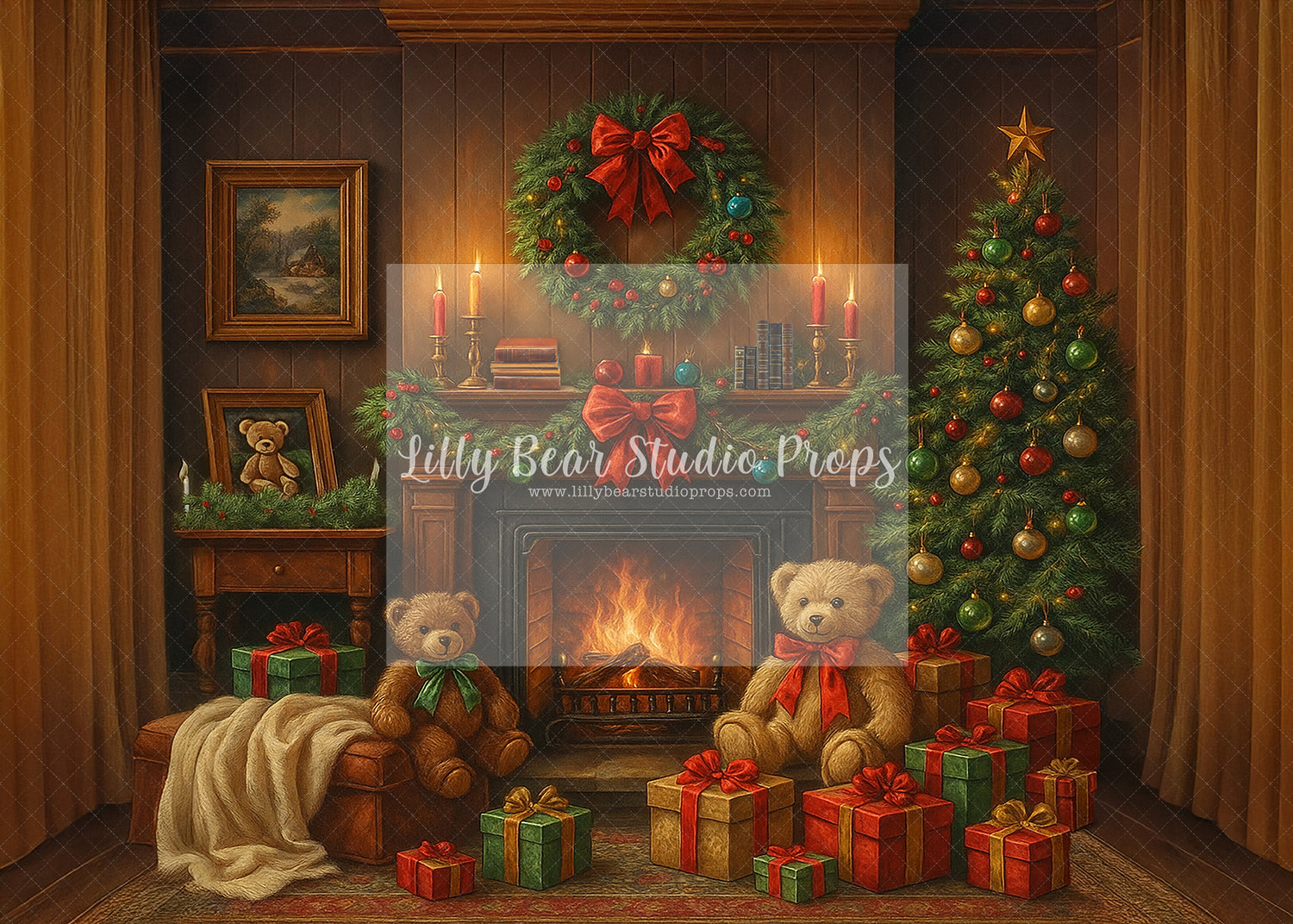 Christmas Teddy Scene