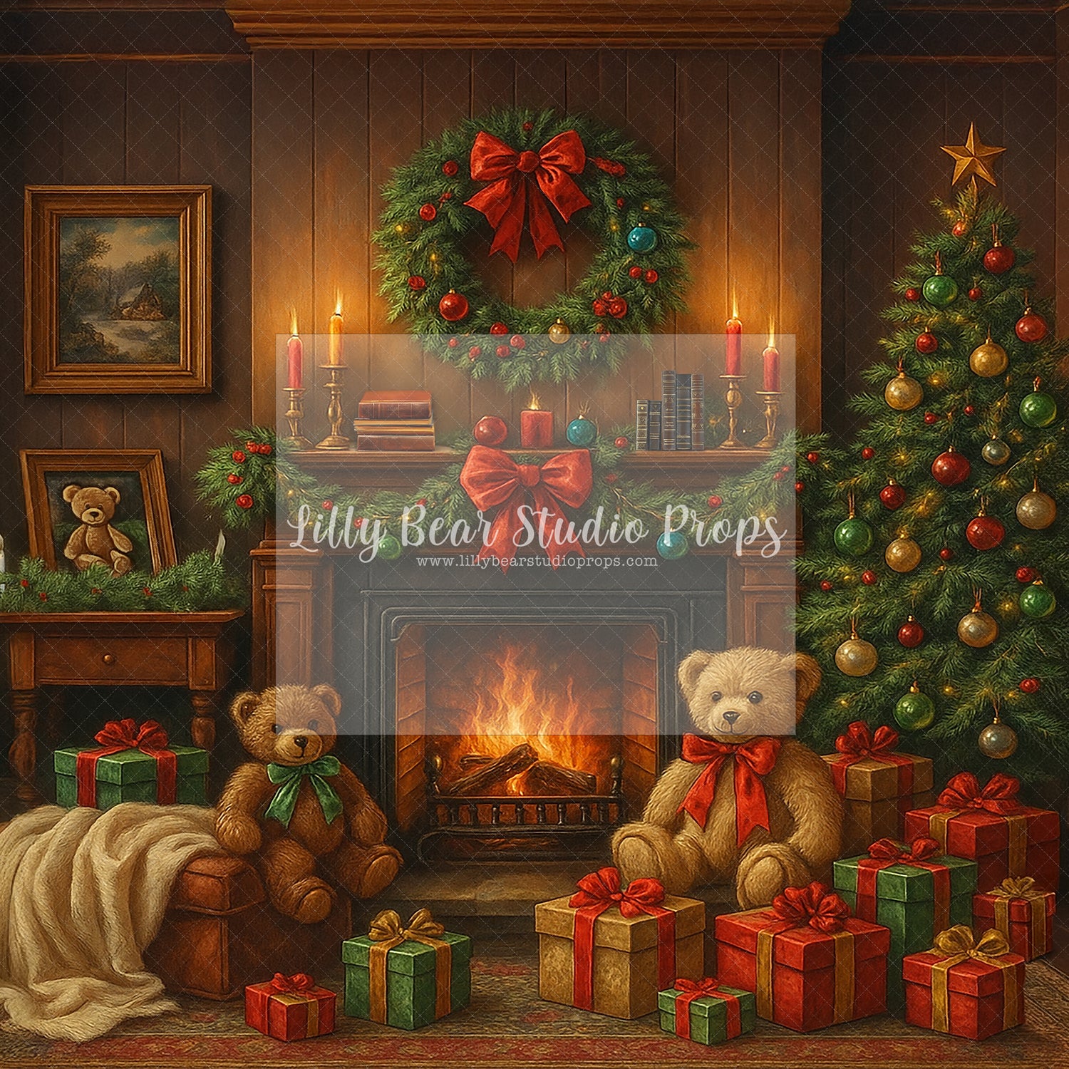 Christmas Teddy Scene