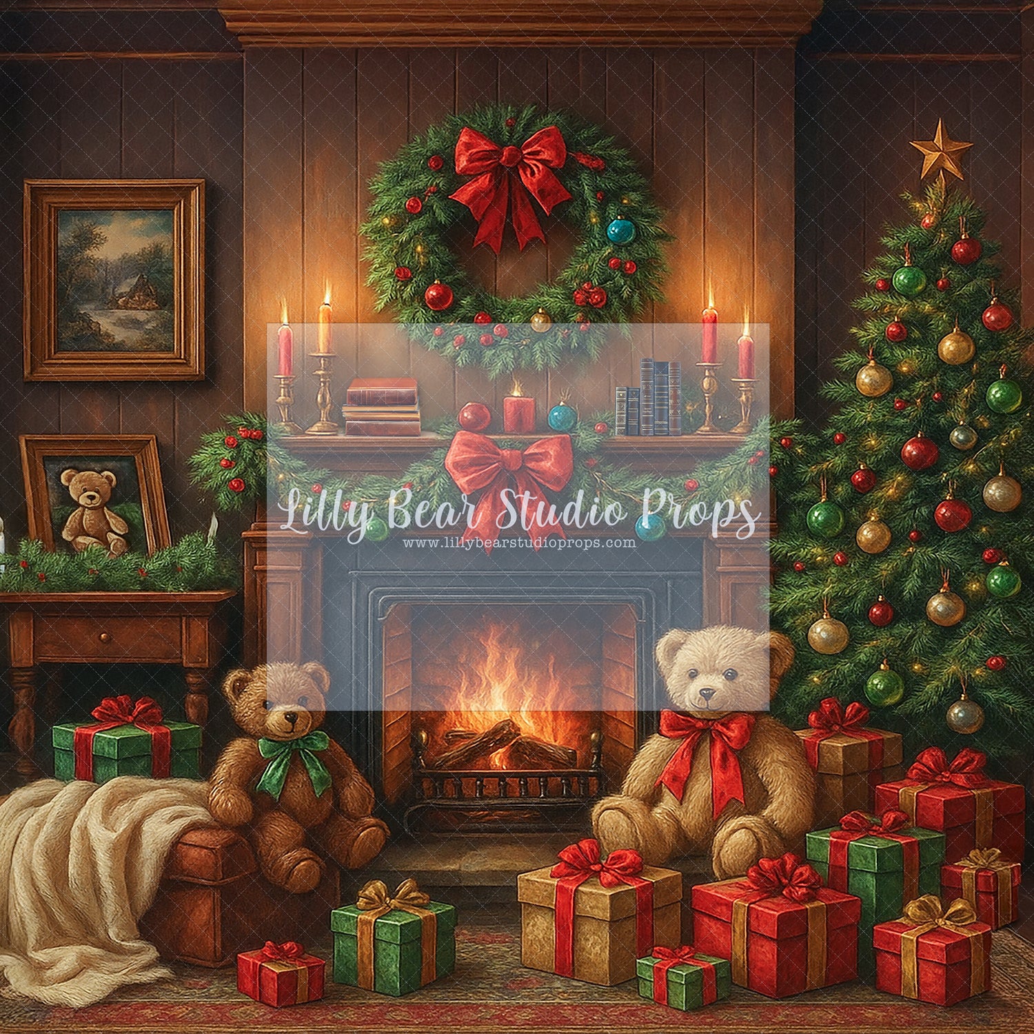 Christmas Teddy Scene